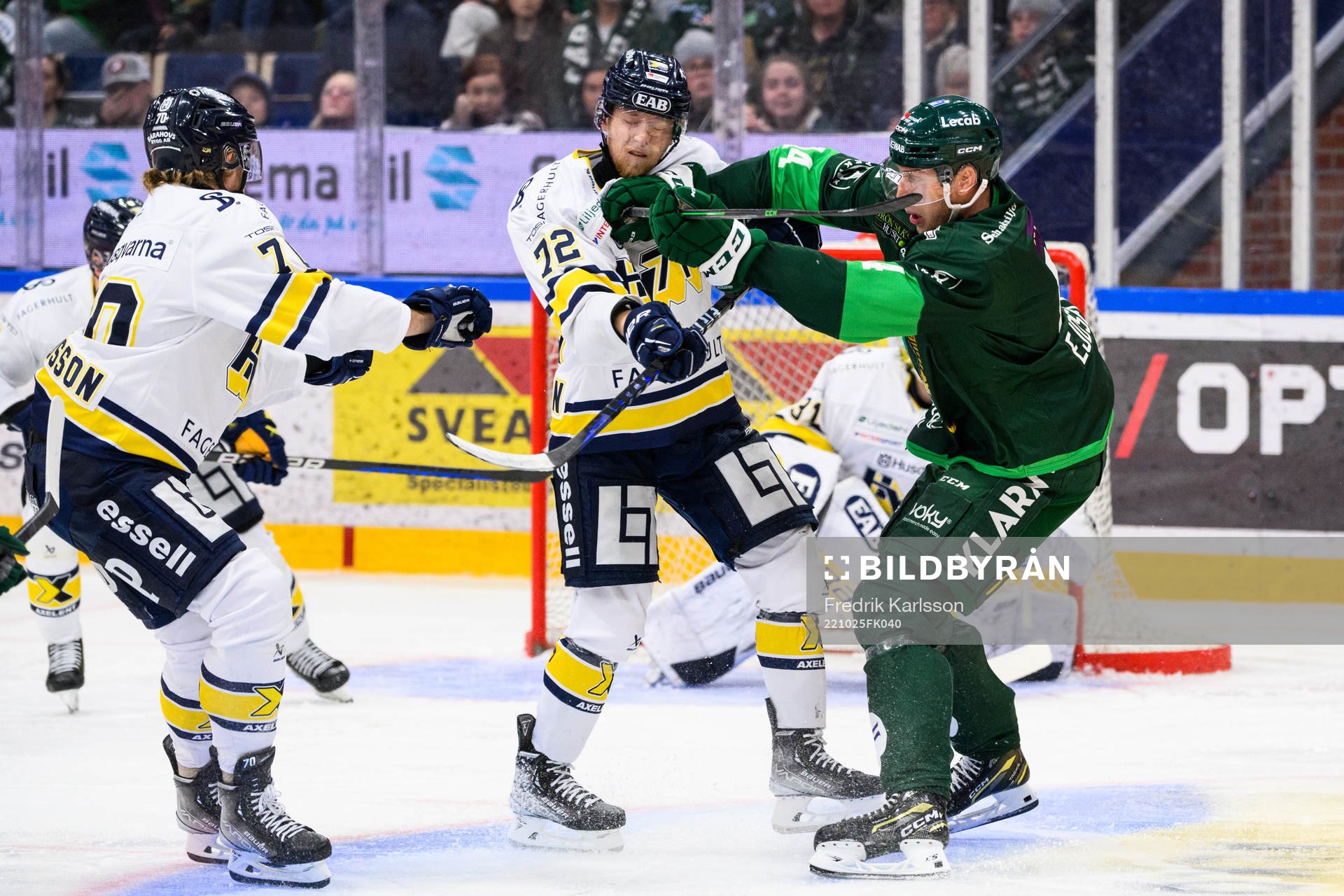 HV71s Jonathan Davidsson och Färjestads Victor Ejdsell
