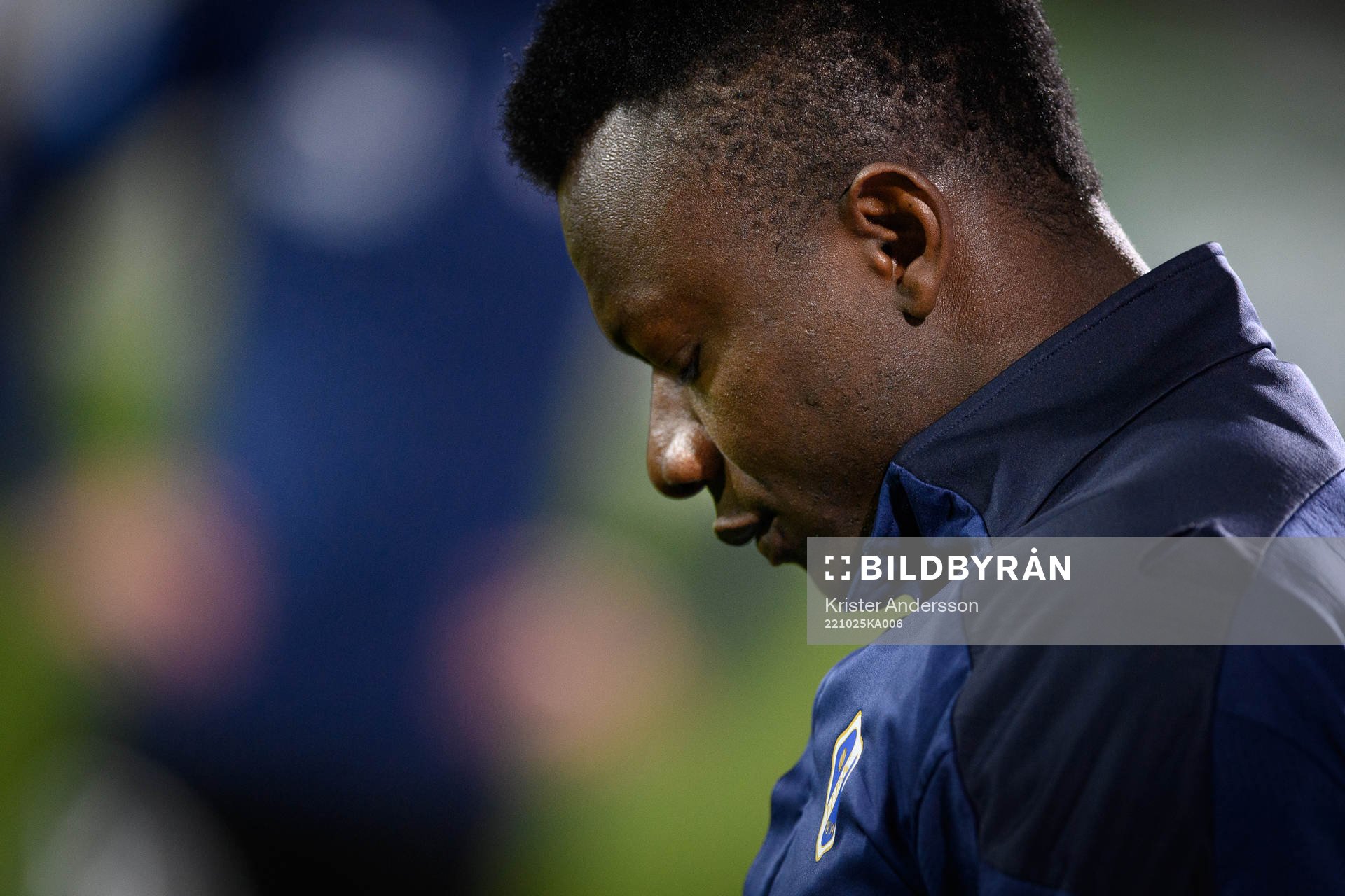 Halmstads Thomas Boakye före fotbollsmatchen i Superettan