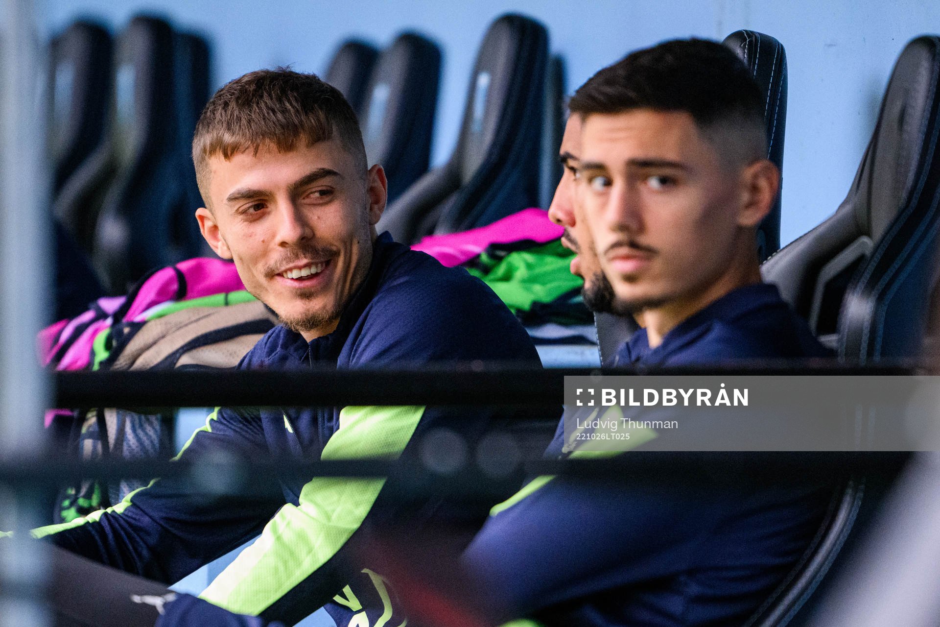 Patriot Sejdiu and Dennis Hadzikadunic during a training session with Malmö FF on October 26, 2022 in Malmö. 