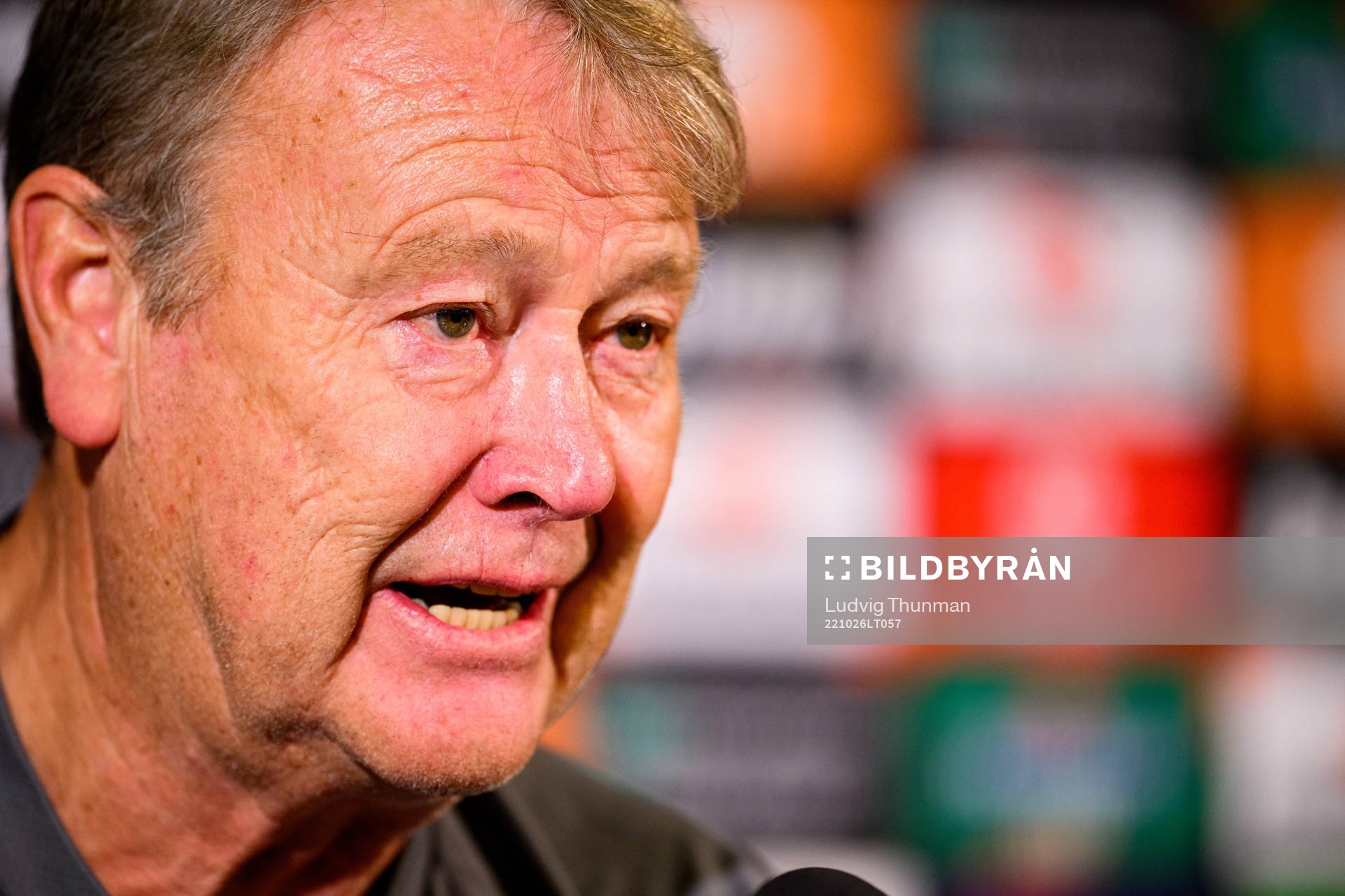 Head coach Åge Hareide during a press conference with Malmö FF on October 26, 2022 in Malmö. 