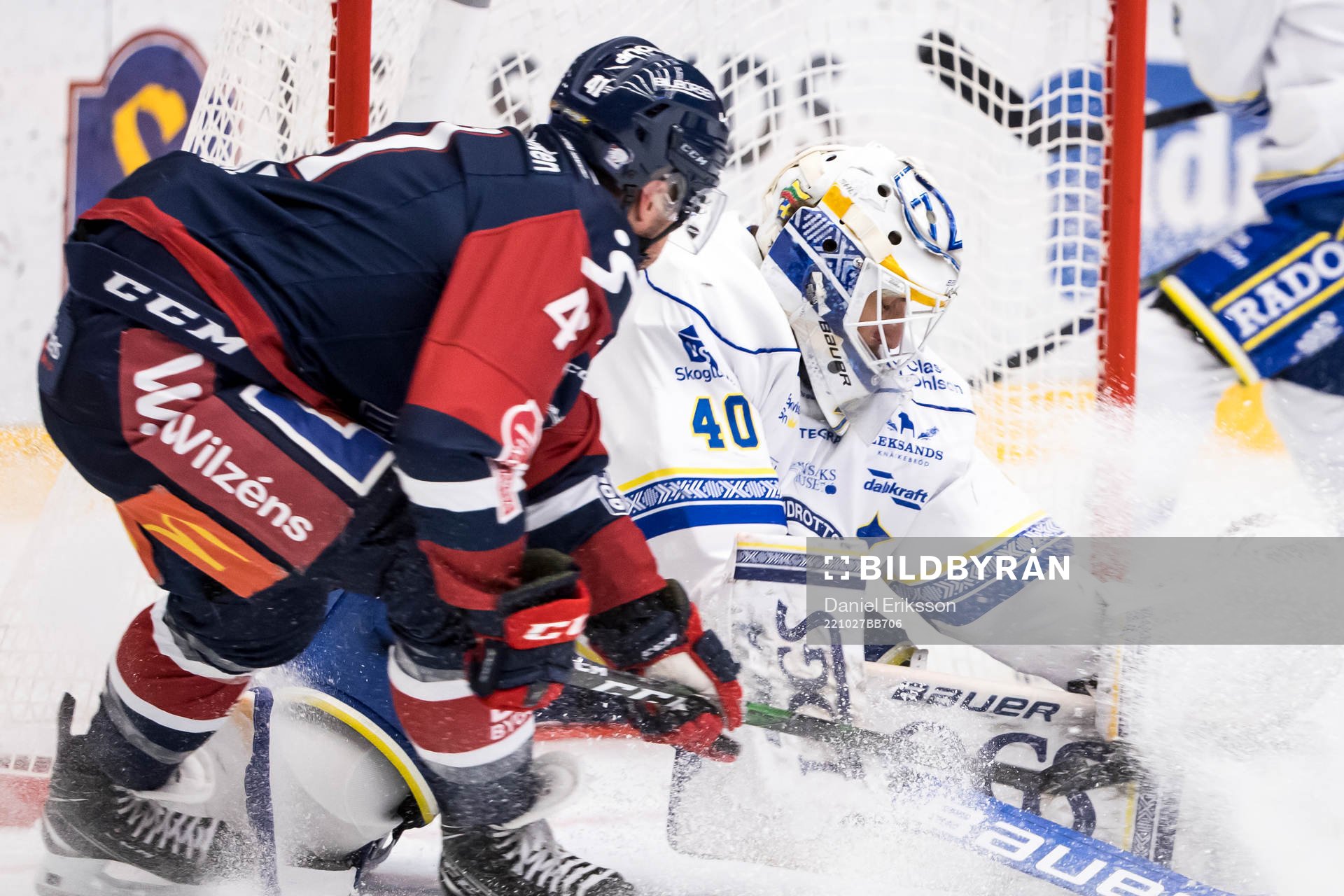 Leksands målvakt Mantas Armalis och Linköpings målvakt