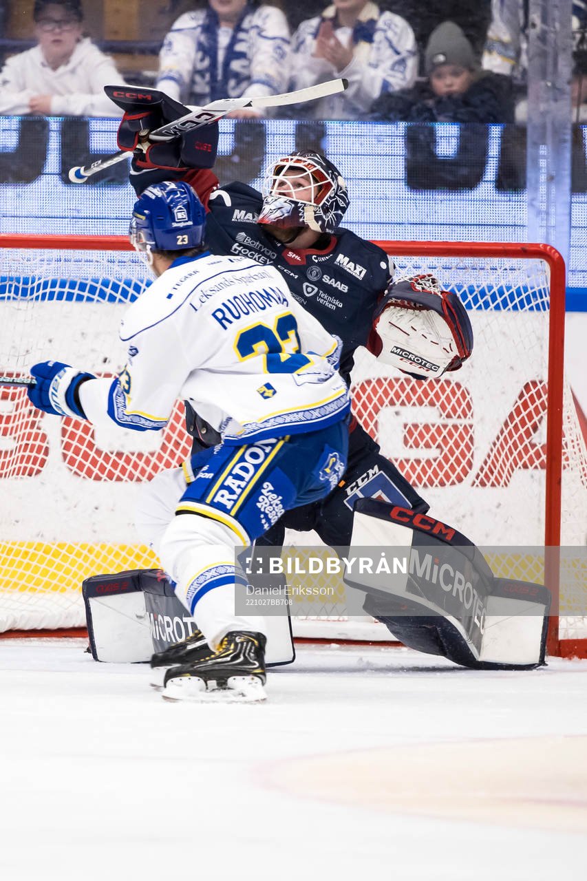 Leksands Mikael Ruohomaa och Linköpings målvakt Marcus