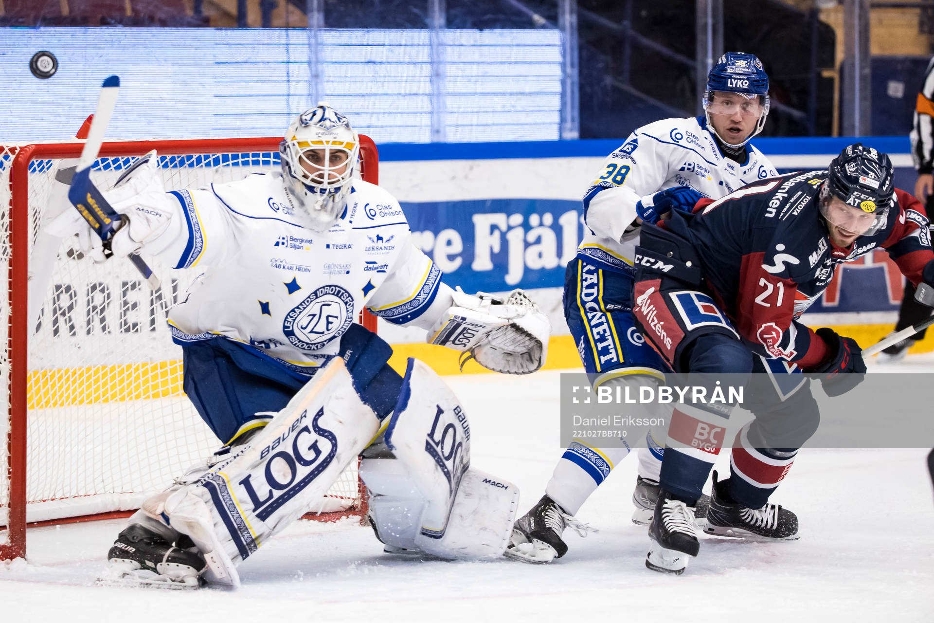 Leksands målvakt Mantas Armalis och Leksands Olle Alsing