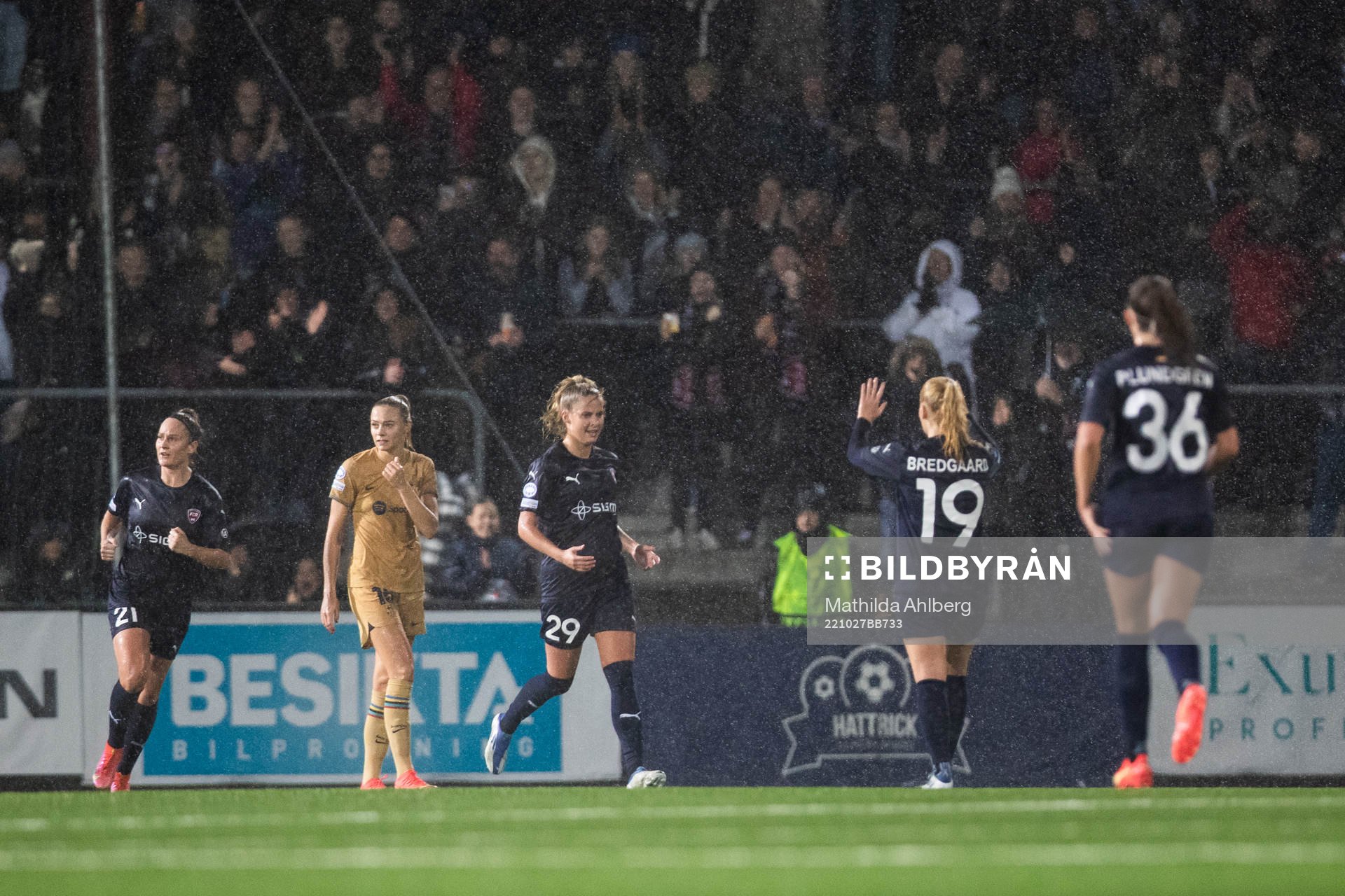 Olivia Holdt of FC Rosengård celebrates scoring 1-2