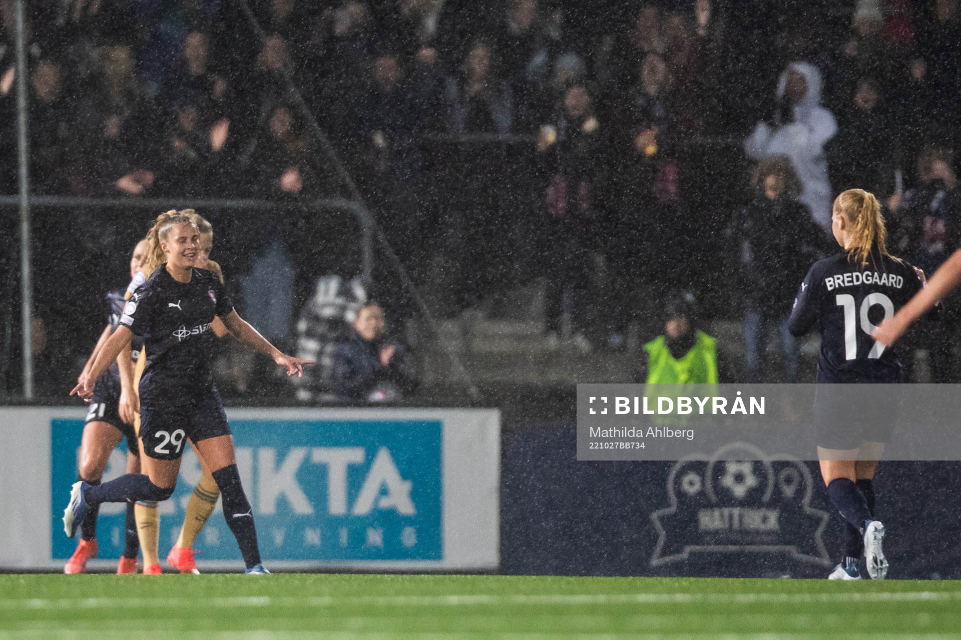 Olivia Holdt of FC Rosengård celebrates scoring 1-2