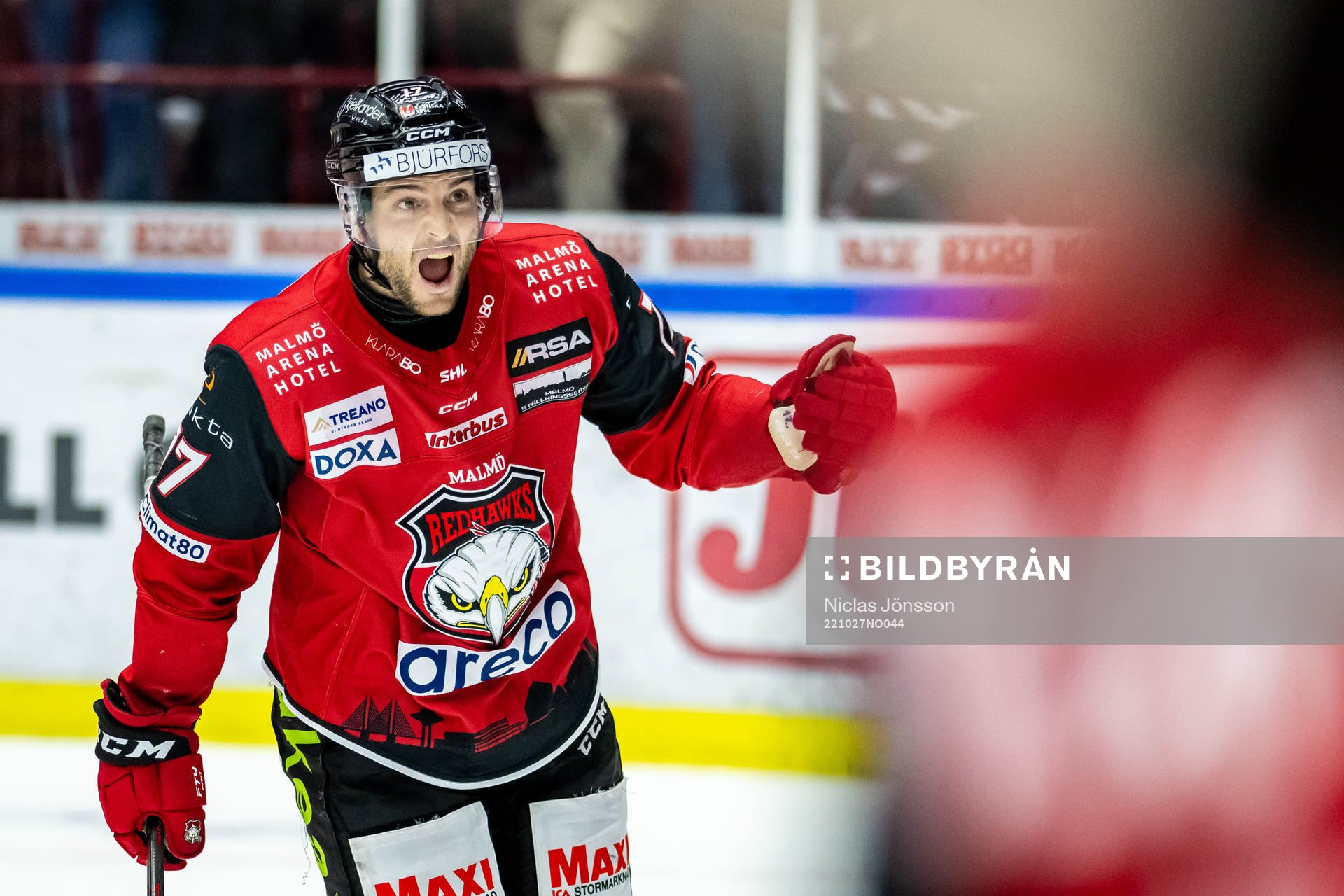 Malmö Redhawks Pathrik Westerholm jublar