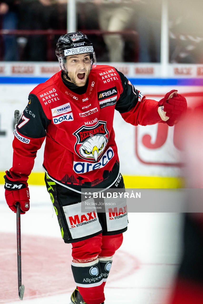 Malmö Redhawks Pathrik Westerholm jublar