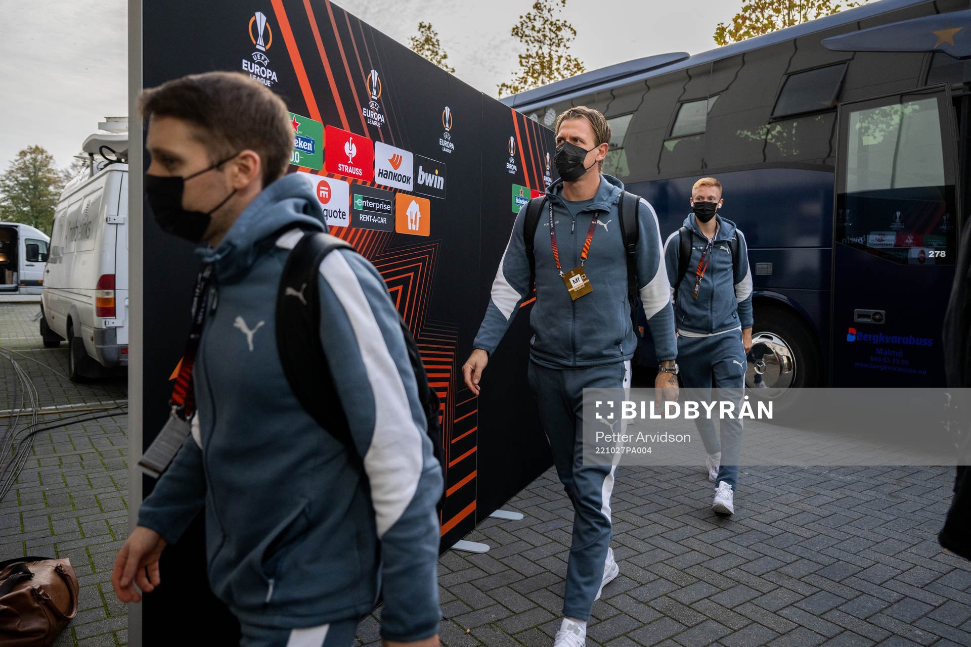 Goalkeeper Johan Dahlin of Malmö FF arrives to the stadium