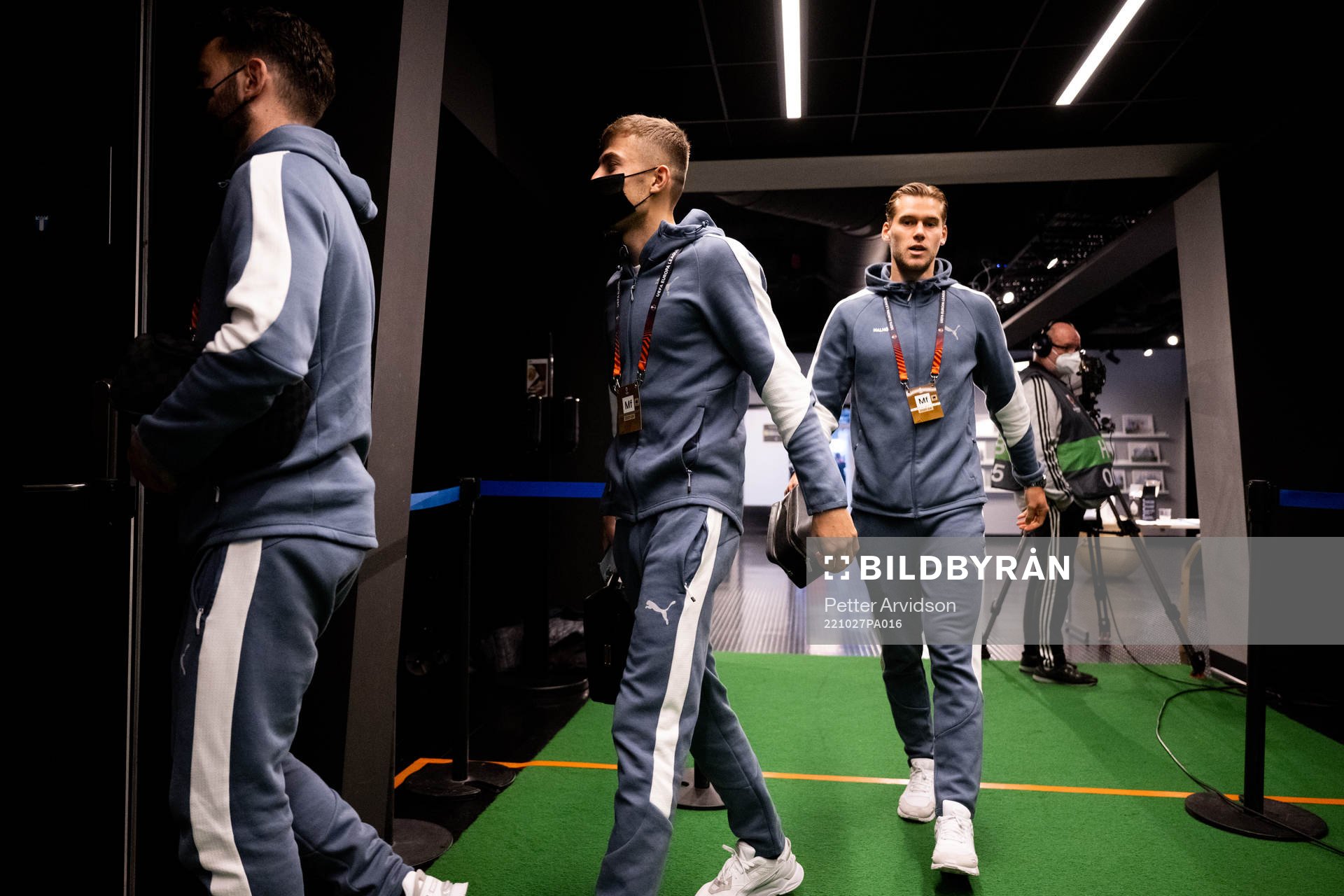 Patriot Sejdiu and Felix Beijmo of Malmö FF arrives to the