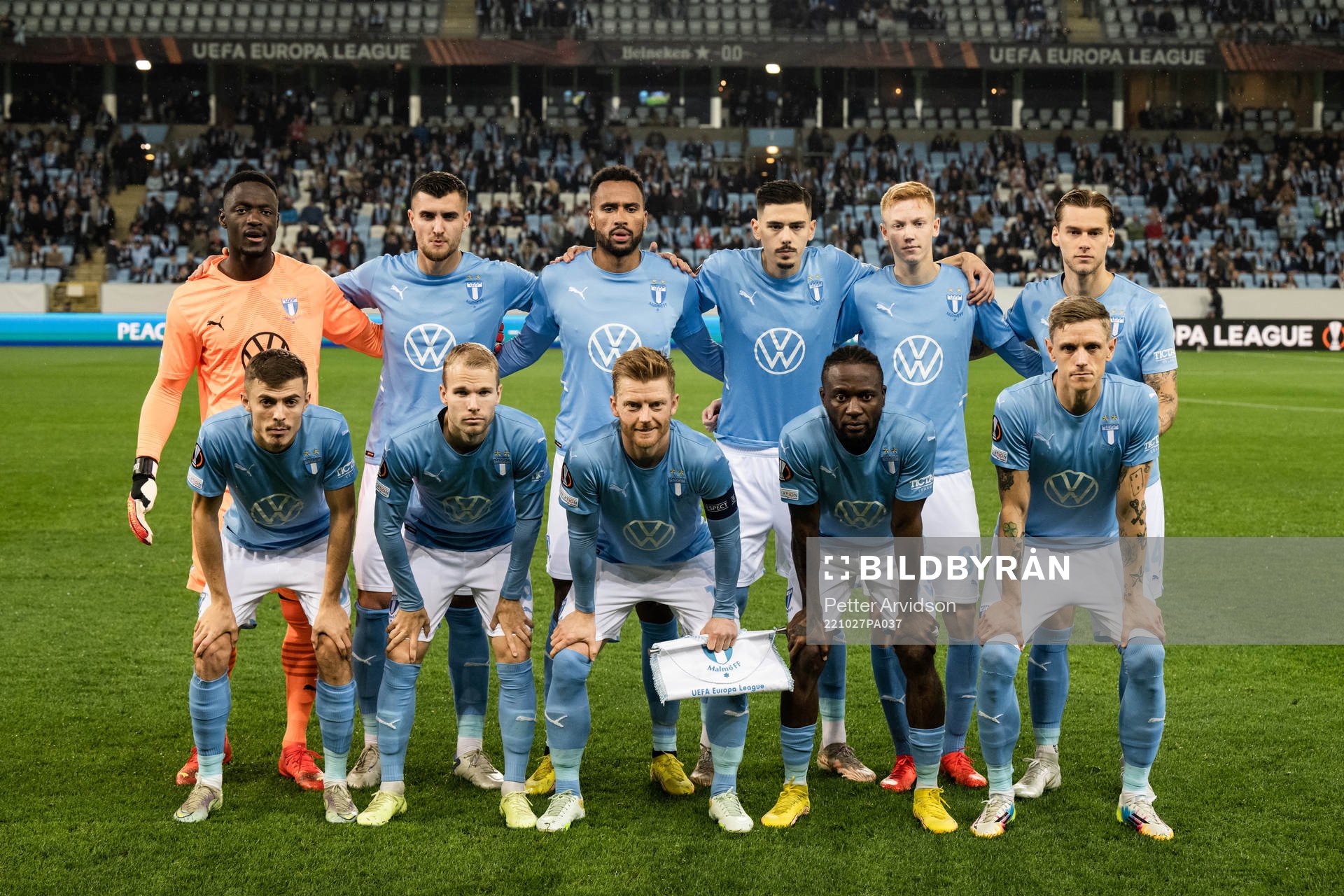 Players of Malmö line up for a team photo