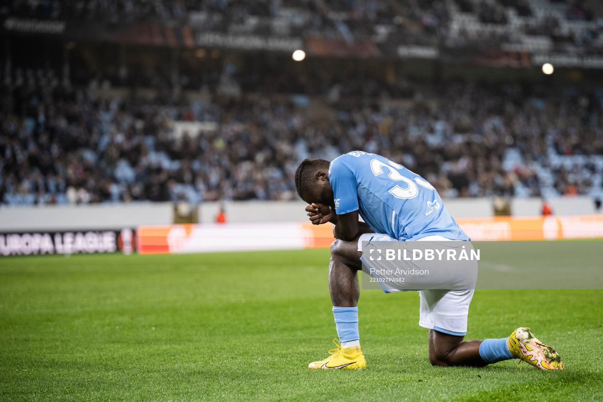 Mohammed Buya Turay of Malmö looks dejected