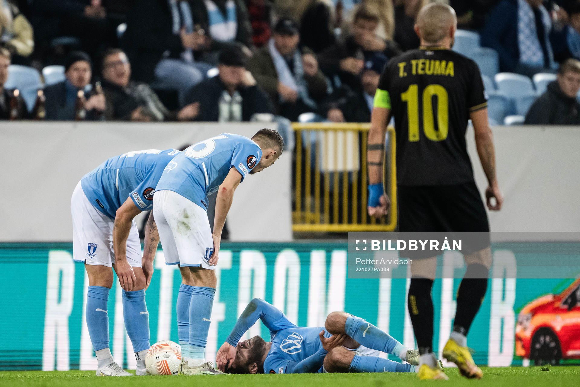 Erdal Rakip of Malmö in pain