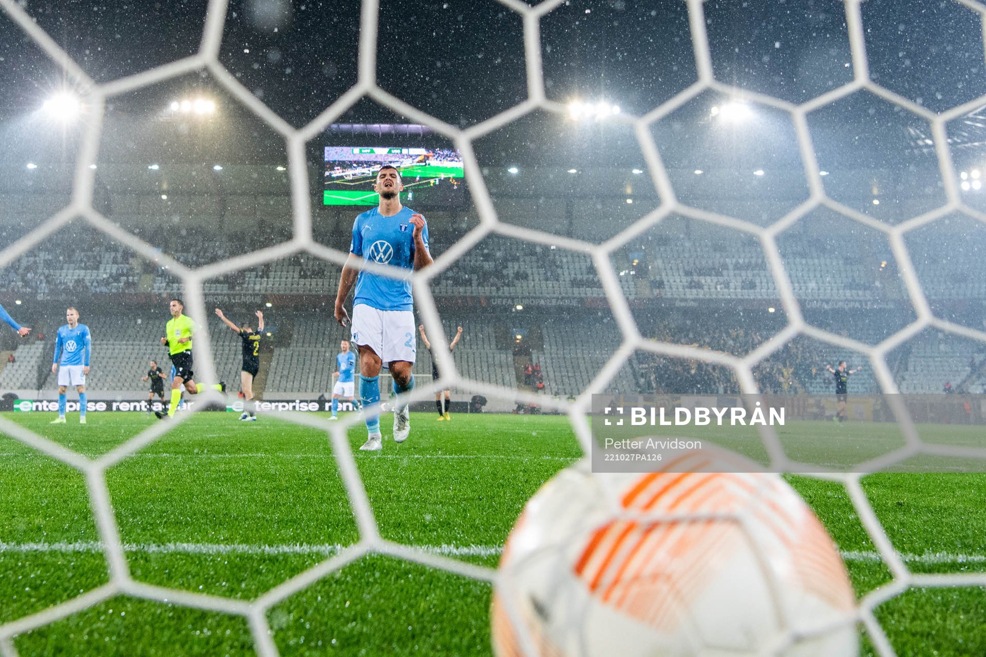 Matěj Chalus of Malmö looks dejected