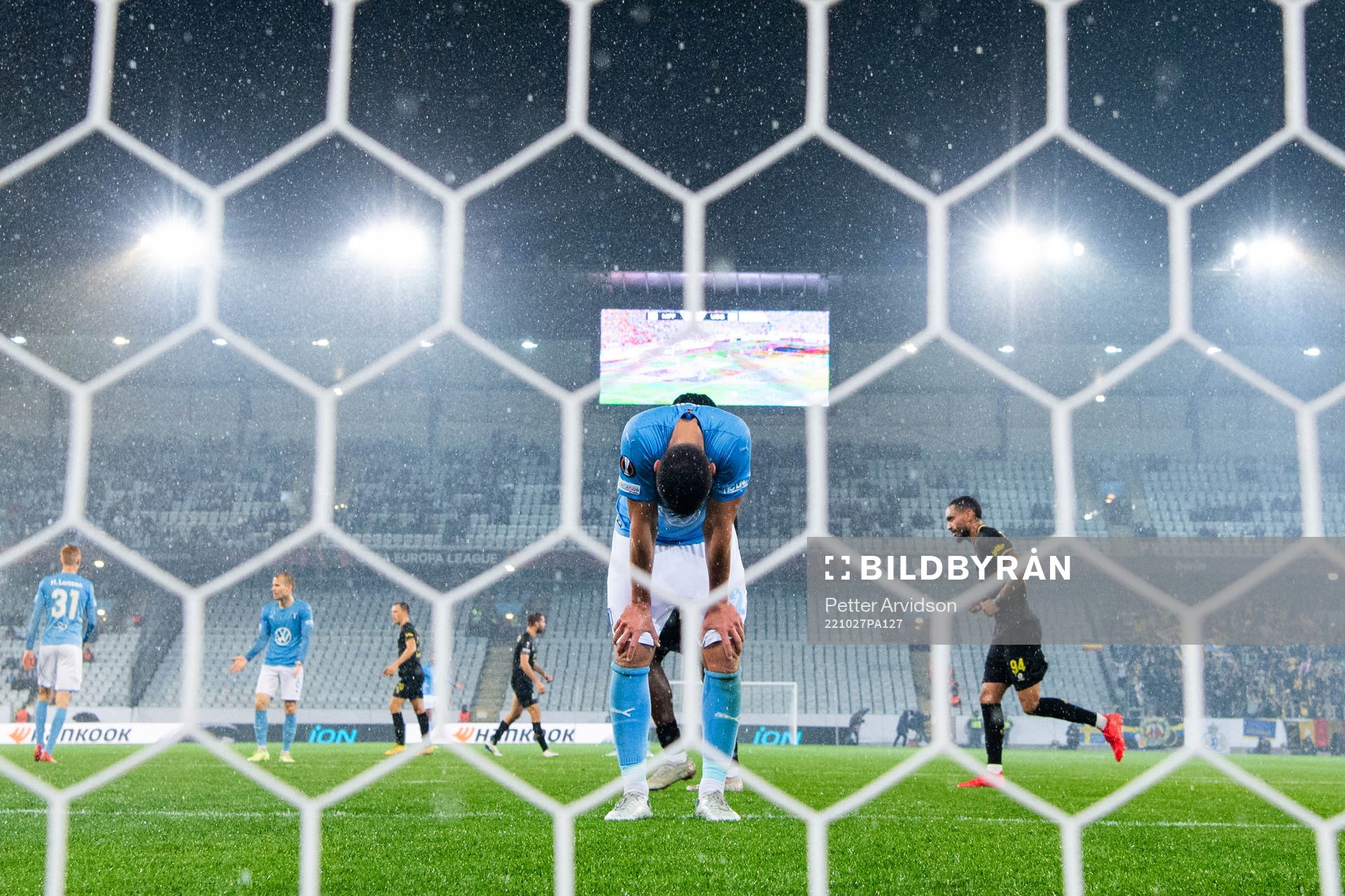 Matěj Chalus of Malmö looks dejected
