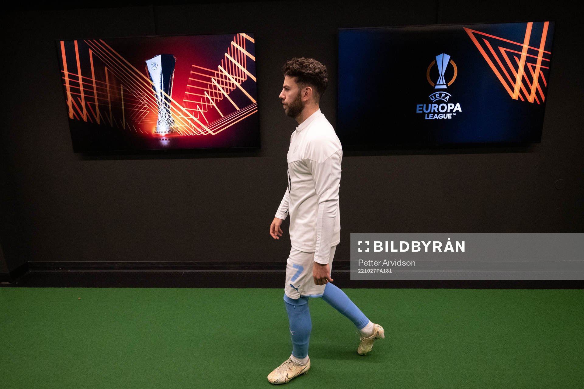 Erdal Rakip of Malmö in the in the players tunnel