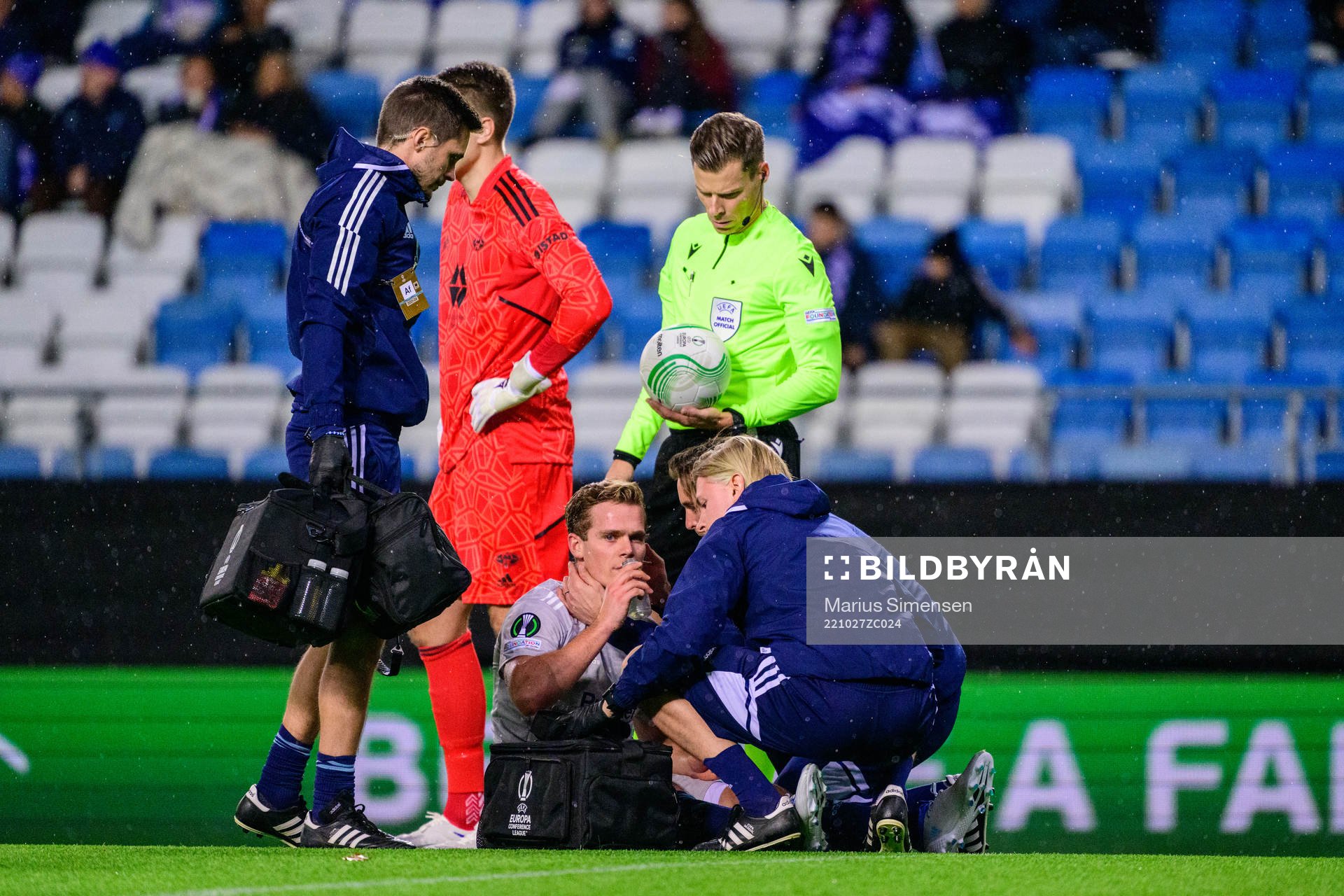 Hampus Finndell of Djurgården in pain