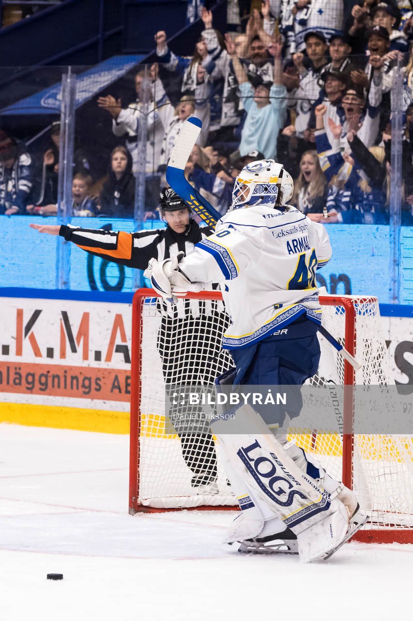 Leksands målvakt Mantas Armalis jubel