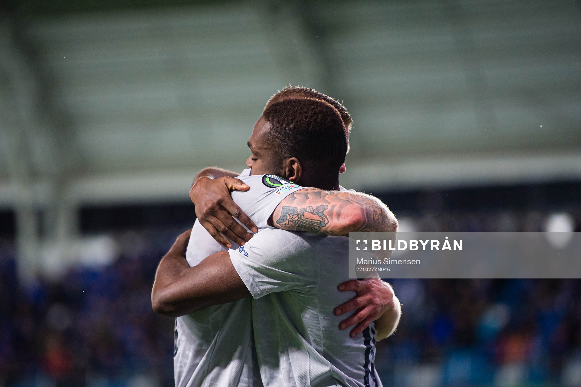 Joel Asoro of Djurgården celebrates with Victor Edvardsen