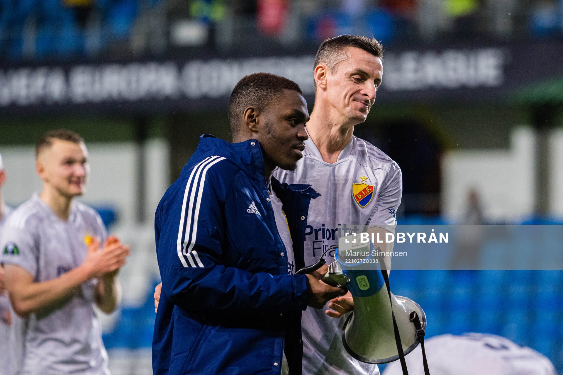 Joel Asoro and Haris Radetinac of Djurgården