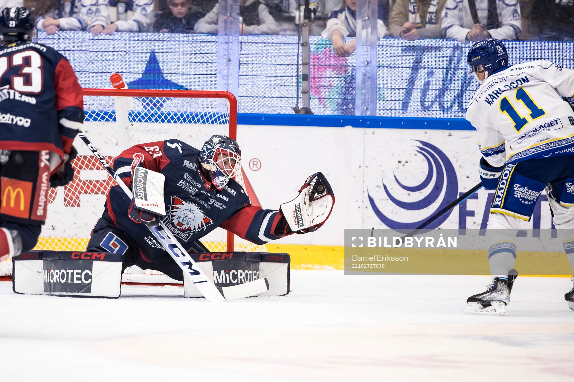 Linköpings målvakt Marcus Högberg och Leksands Martin