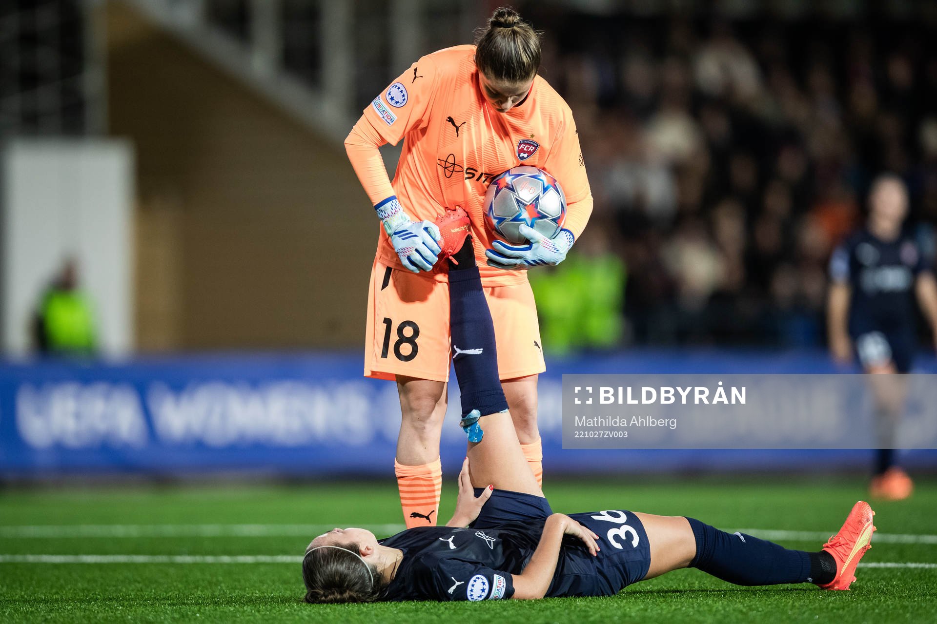 goalkeeper Teagan Micah and Athinna Persson Lundgren of FC