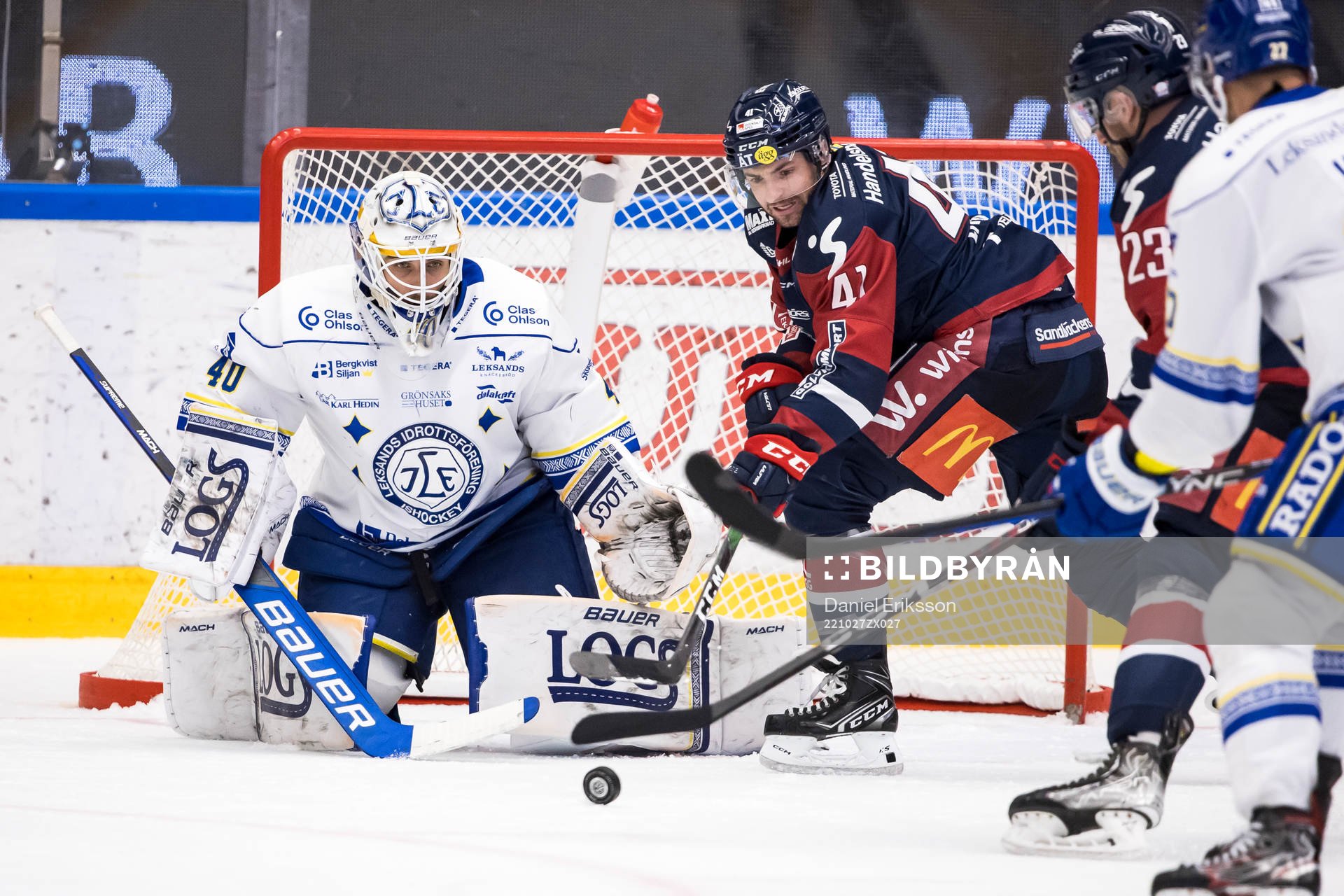 Leksands målvakt Mantas Armalis och Linköpings Broc Little
