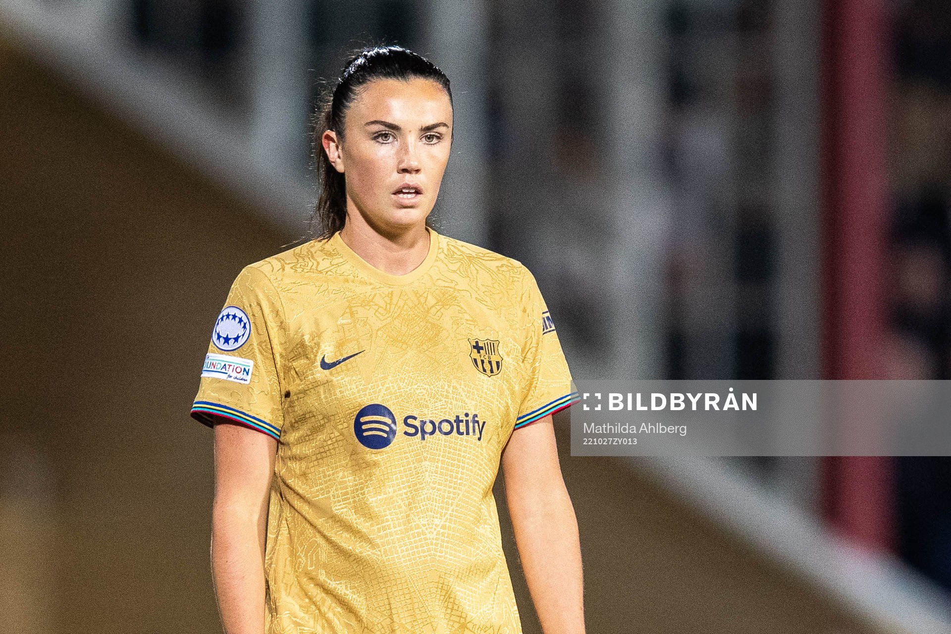 Ingrid Syrstad Engen of Barcelona during the UEFA Women's Champions League football match between FC Rosengård and Barcelona on October 27, 2022 in Malmö.