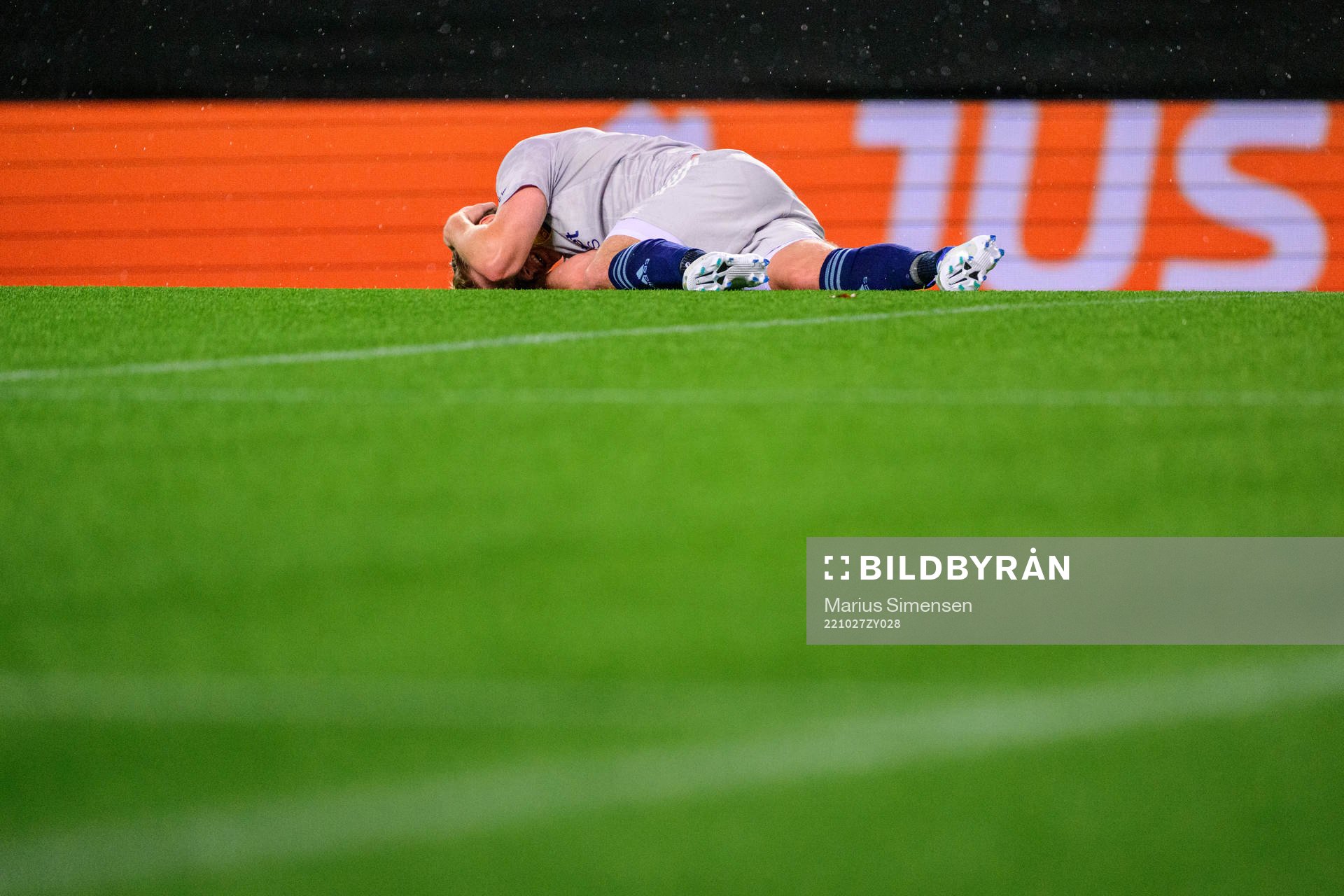 Hampus Finndell of Djurgården in pain