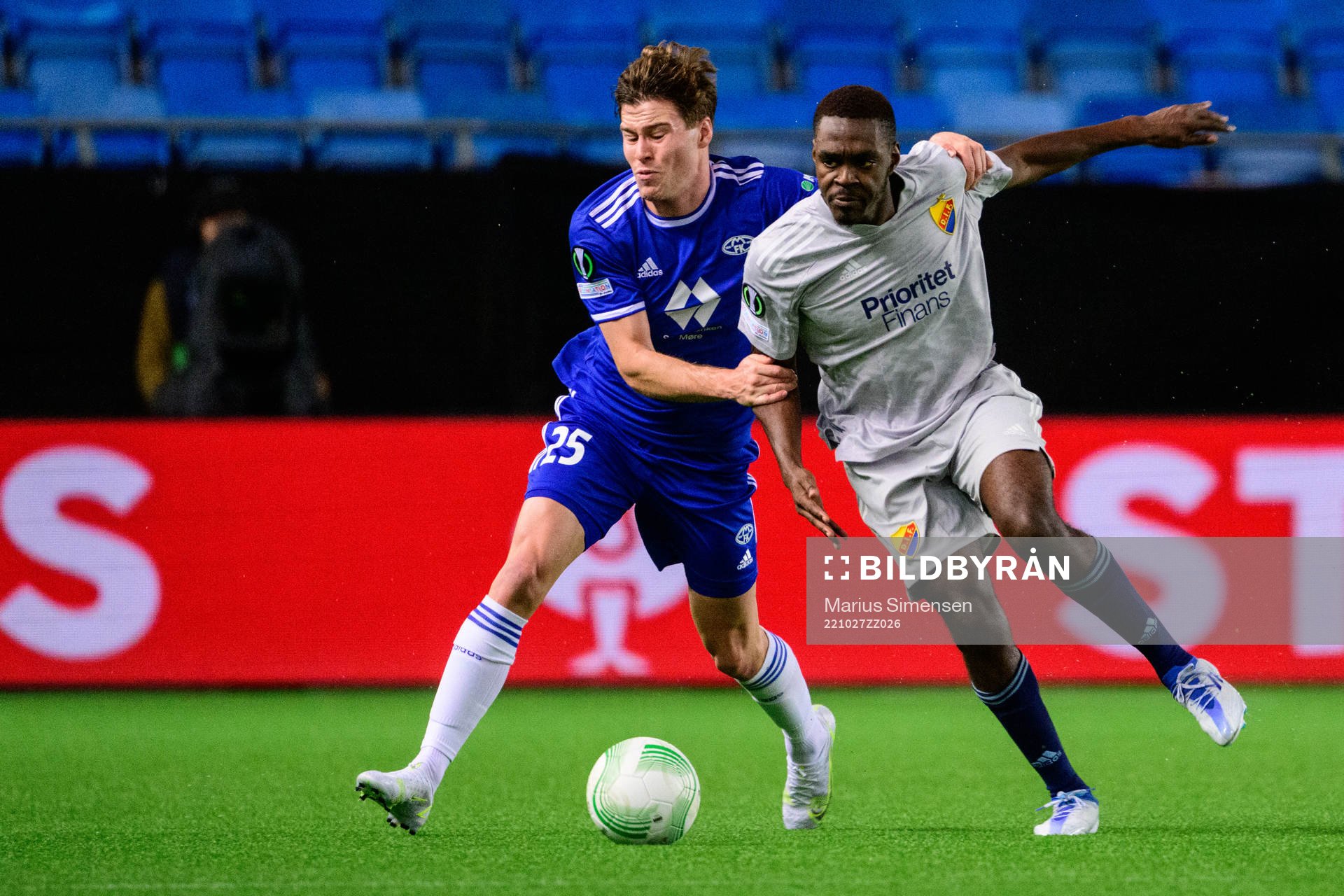 Emil Breivik of Molde and Joel Asoro of Djurgården