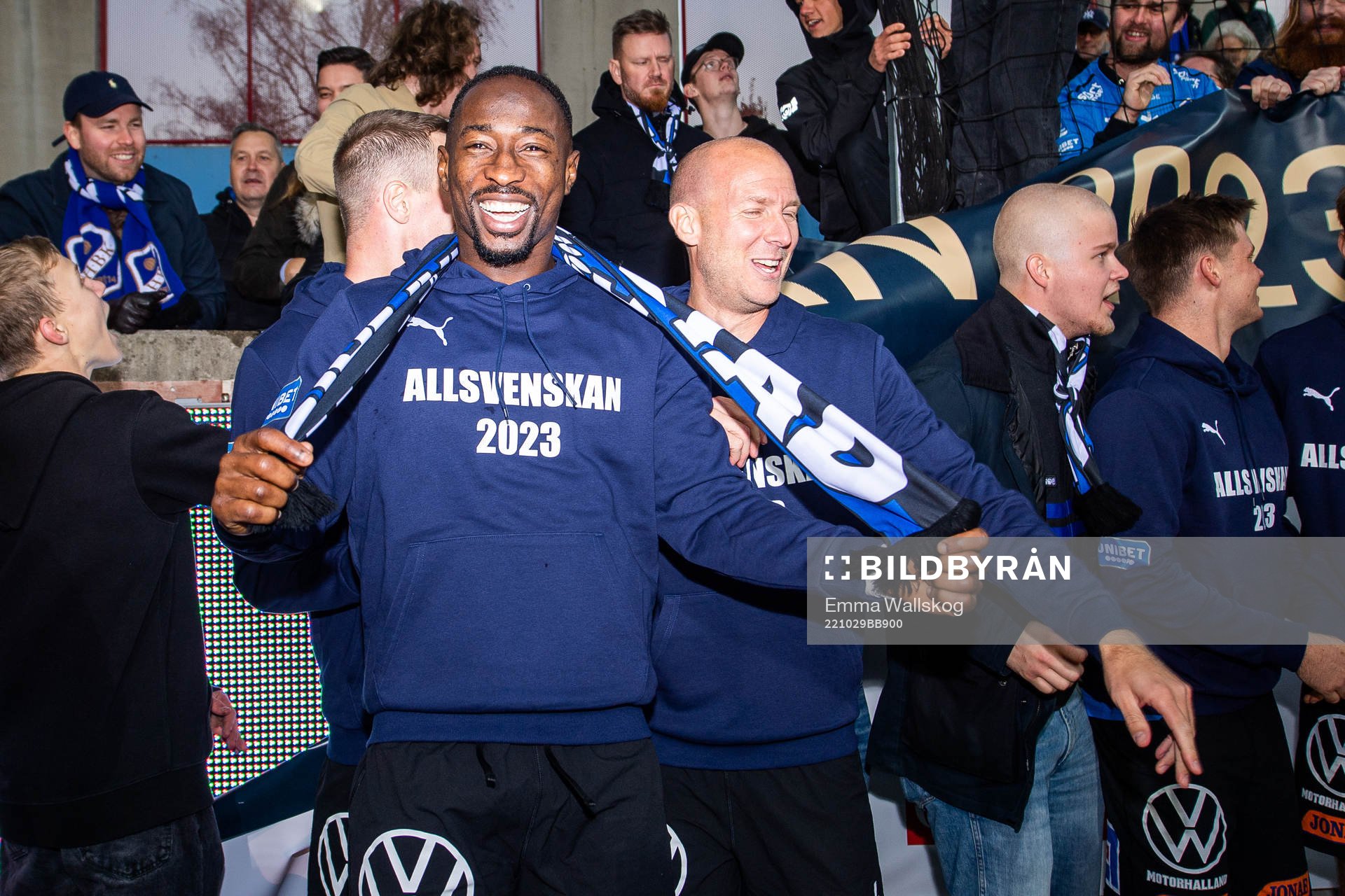 Halmstads Sadat Karim och Andreas Johansson jublar