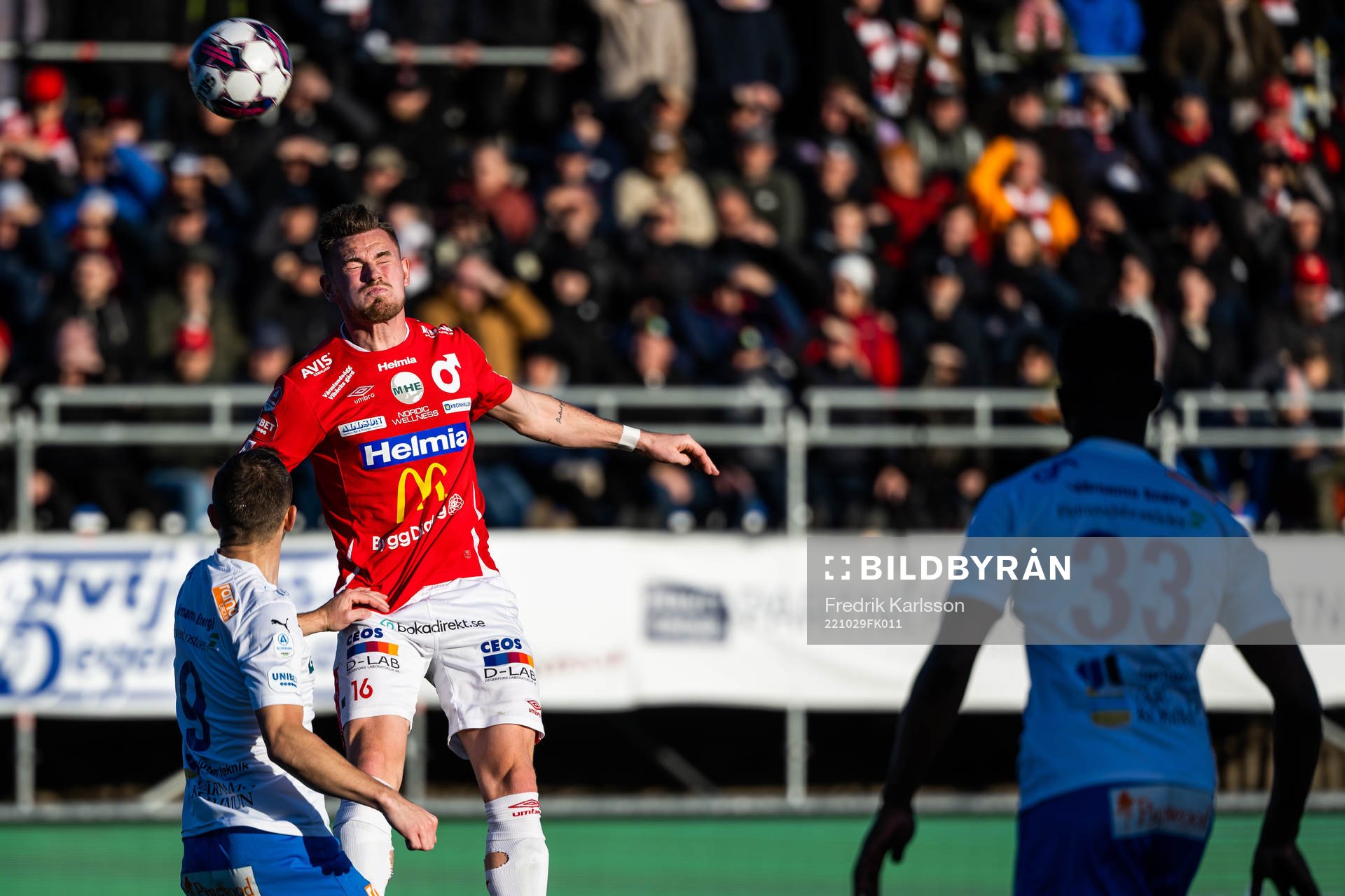 Degerfors Rasmus Örqvist under fotbollsmatchen i Allsvenskan mellan Degerfors och Värnamo den 29 oktober 2022 i Degerfors. 