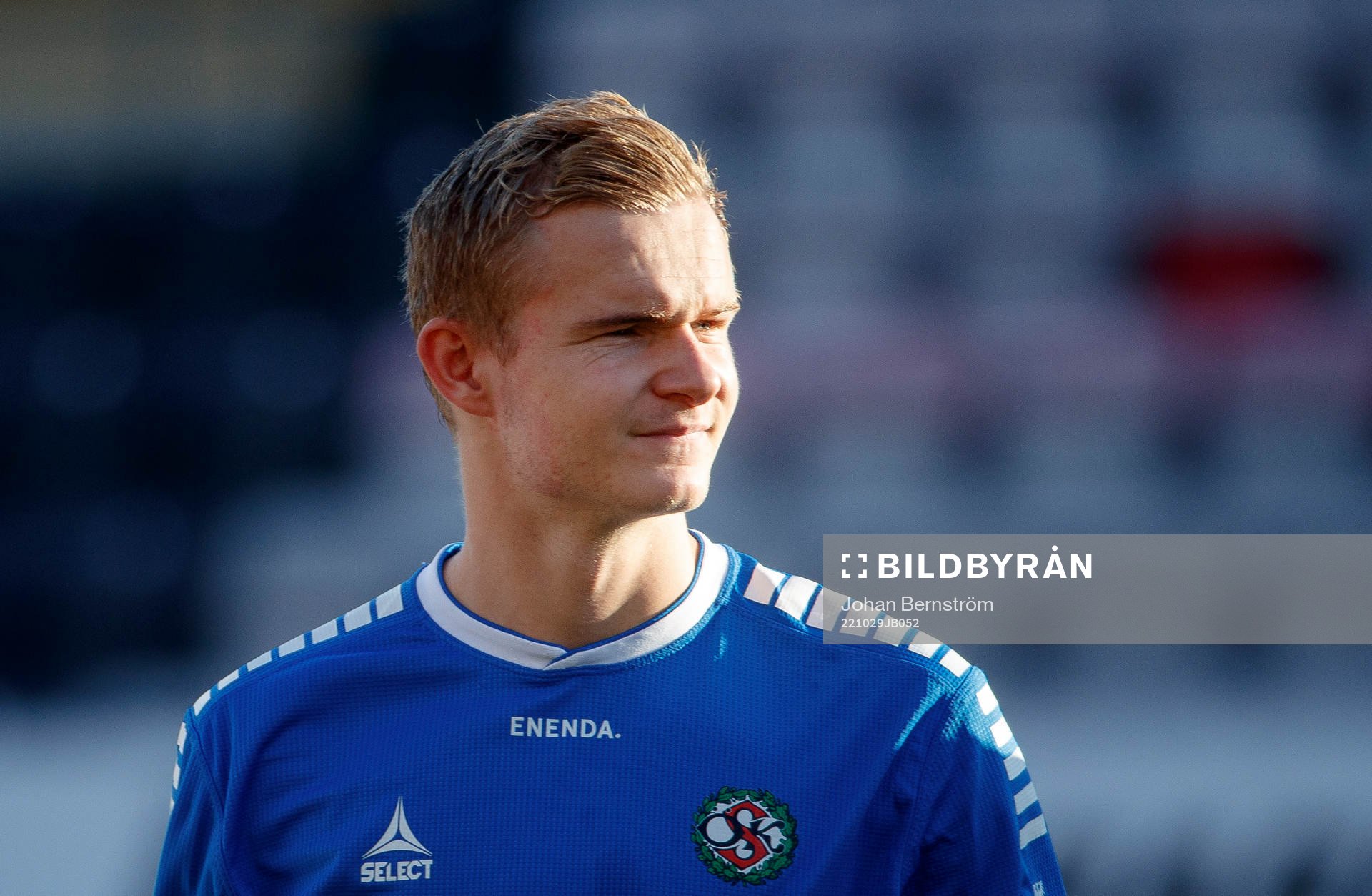 Örebros Daniel Strindholm under fotbollsmatchen i Superettan mellan Örebro och Landskrona den 29 oktober 2022 i Örebro. 