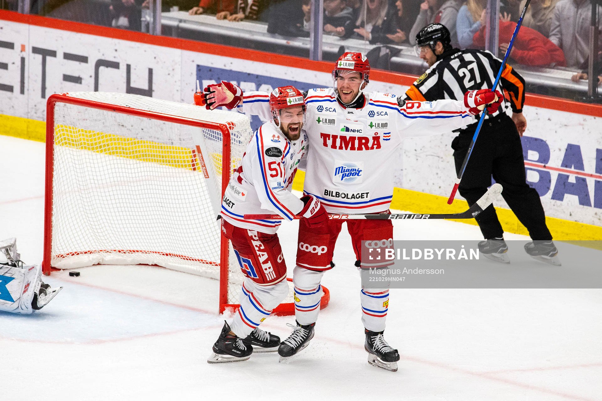 Timrås Anton Lander och Magnus Pääjärvi jublar