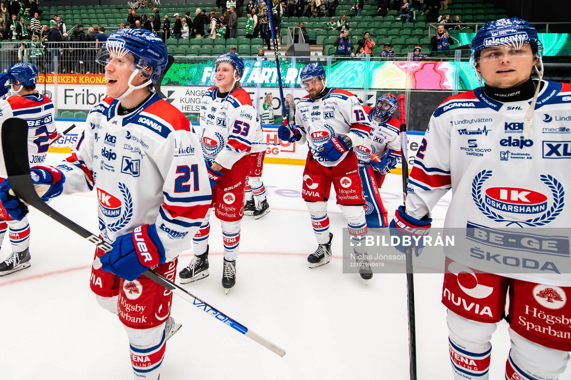 Oskarshamns Anthon Eriksson och Jiri Smejkal jublar