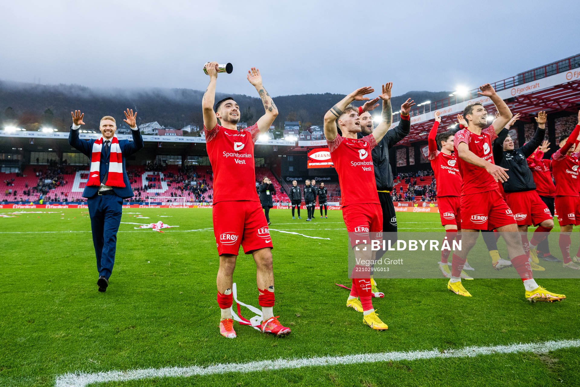 Niklas Castro of Brann celebrates