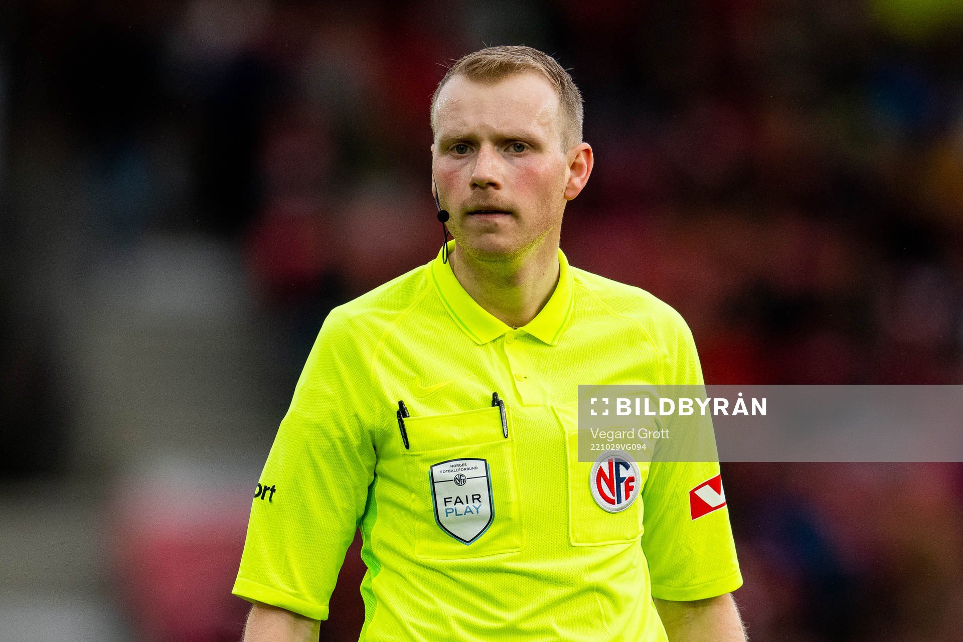 Eivind Bodding, referee, during the OBOS-ligaen football match between Brann and KFUM on October 29, 2022 in Bergen. 