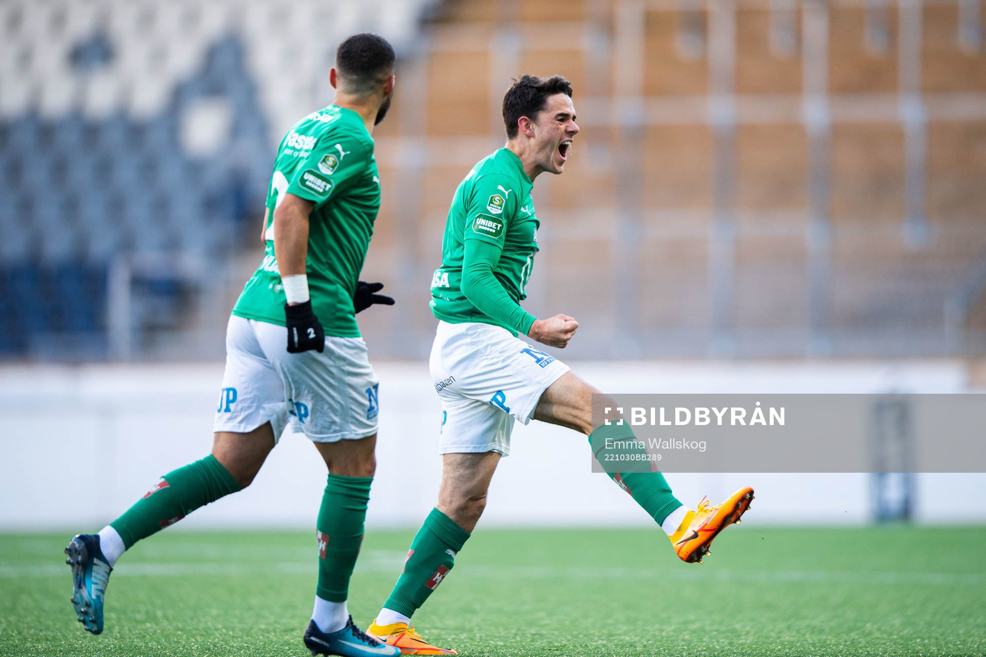 Jönköpings Södras Samuel Adrian jublar med lagkamrater