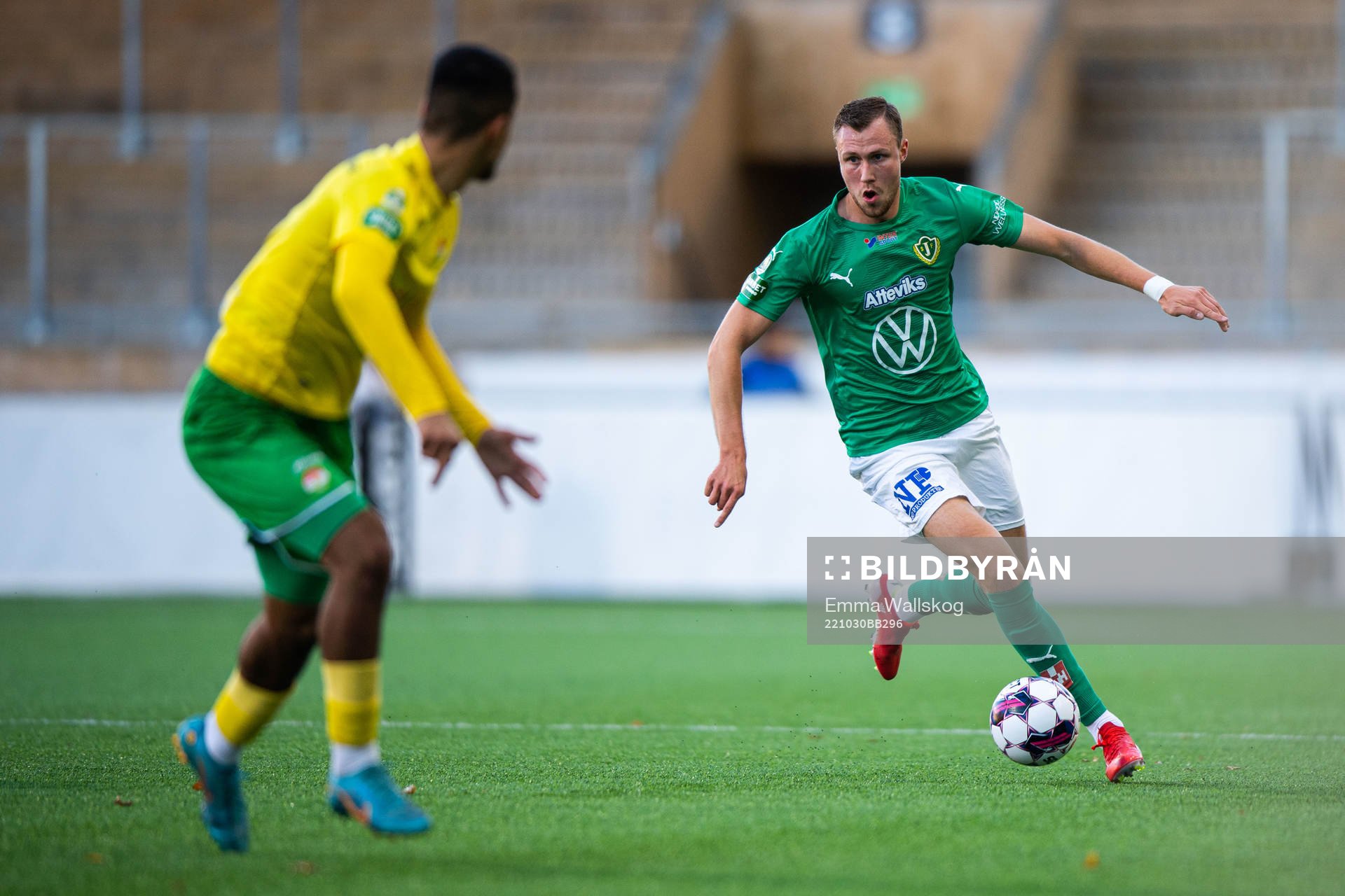 Jönköpings Södras Niklas Dahlström under fotbollsmatchen i Superettan mellan Dalkurd och Jönköpings Södra den 30 oktober 2022 i Uppsala.