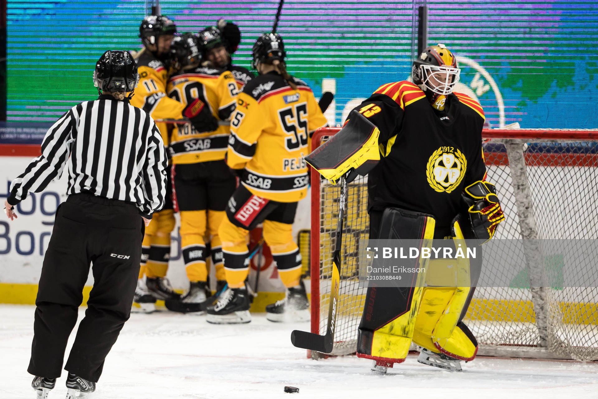 Brynäs målvakt Klara Peslarova deppar