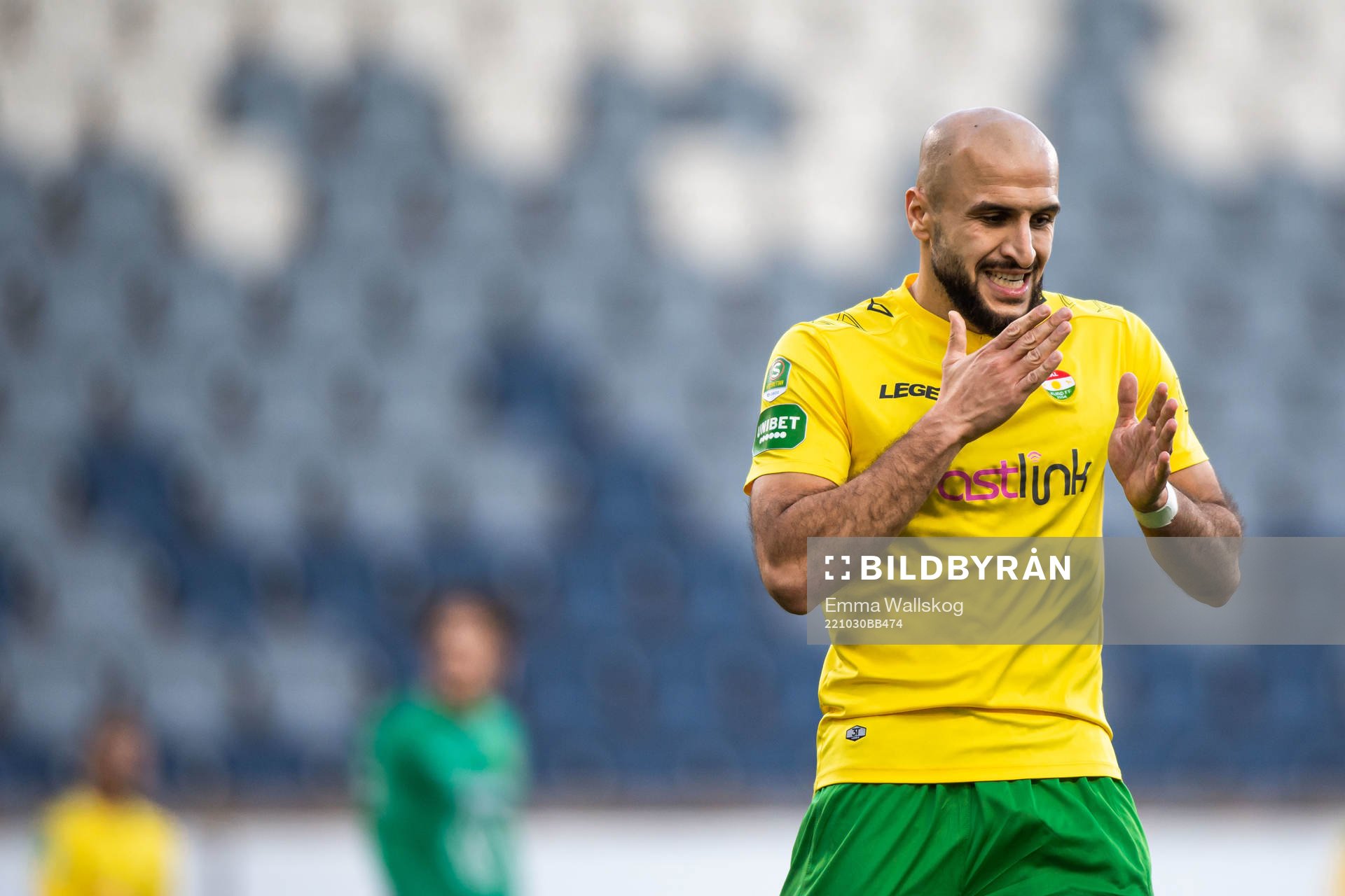 Dalkurds Pashang Abdulla under fotbollsmatchen i Superettan mellan Dalkurd och Jönköpings Södra den 30 oktober 2022 i Uppsala. 