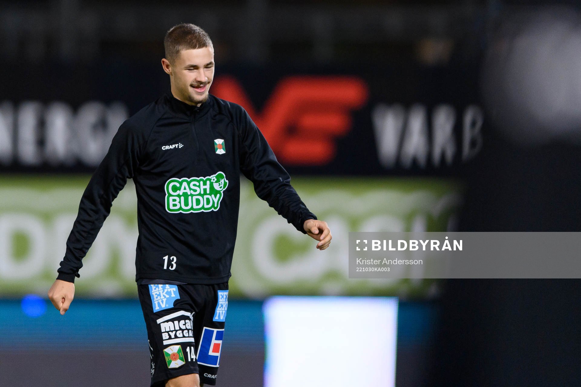 Varbergs Oliver Alfonsi före fotbollsmatchen i Allsvenskan