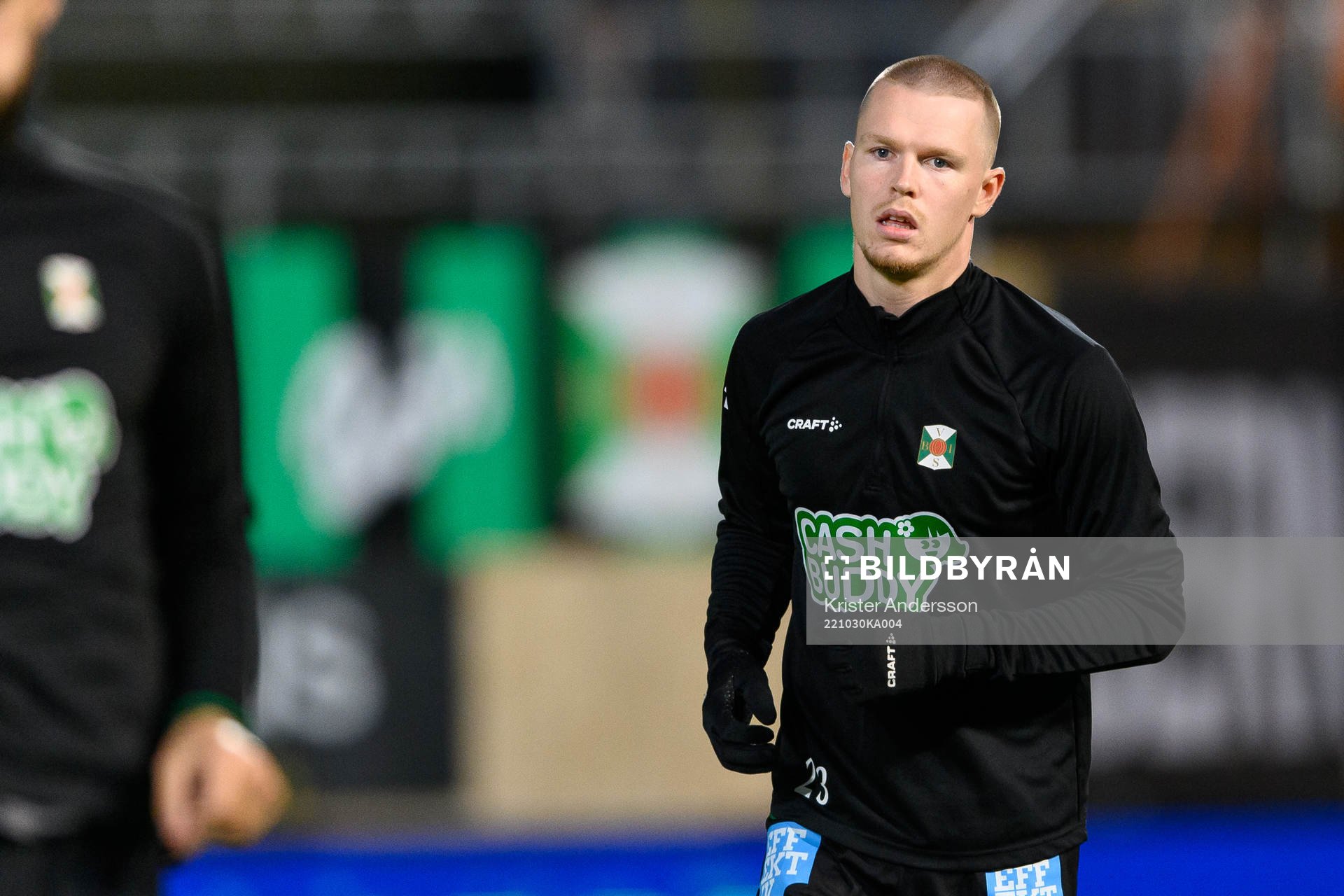 Varbergs Anton Liljenbäck före fotbollsmatchen i