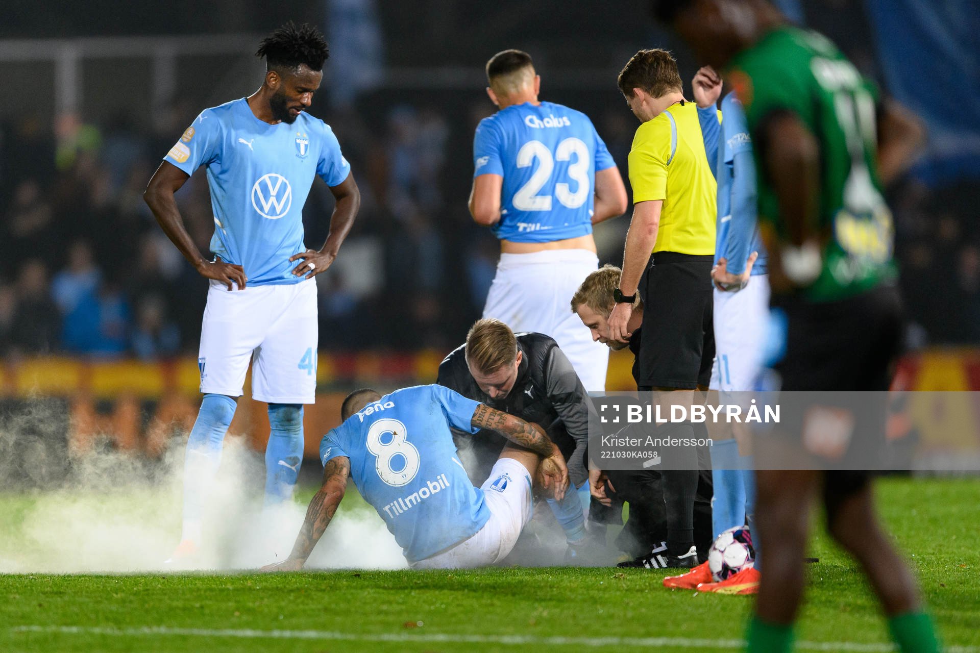 Malmö FFs Sergio Pena har ont