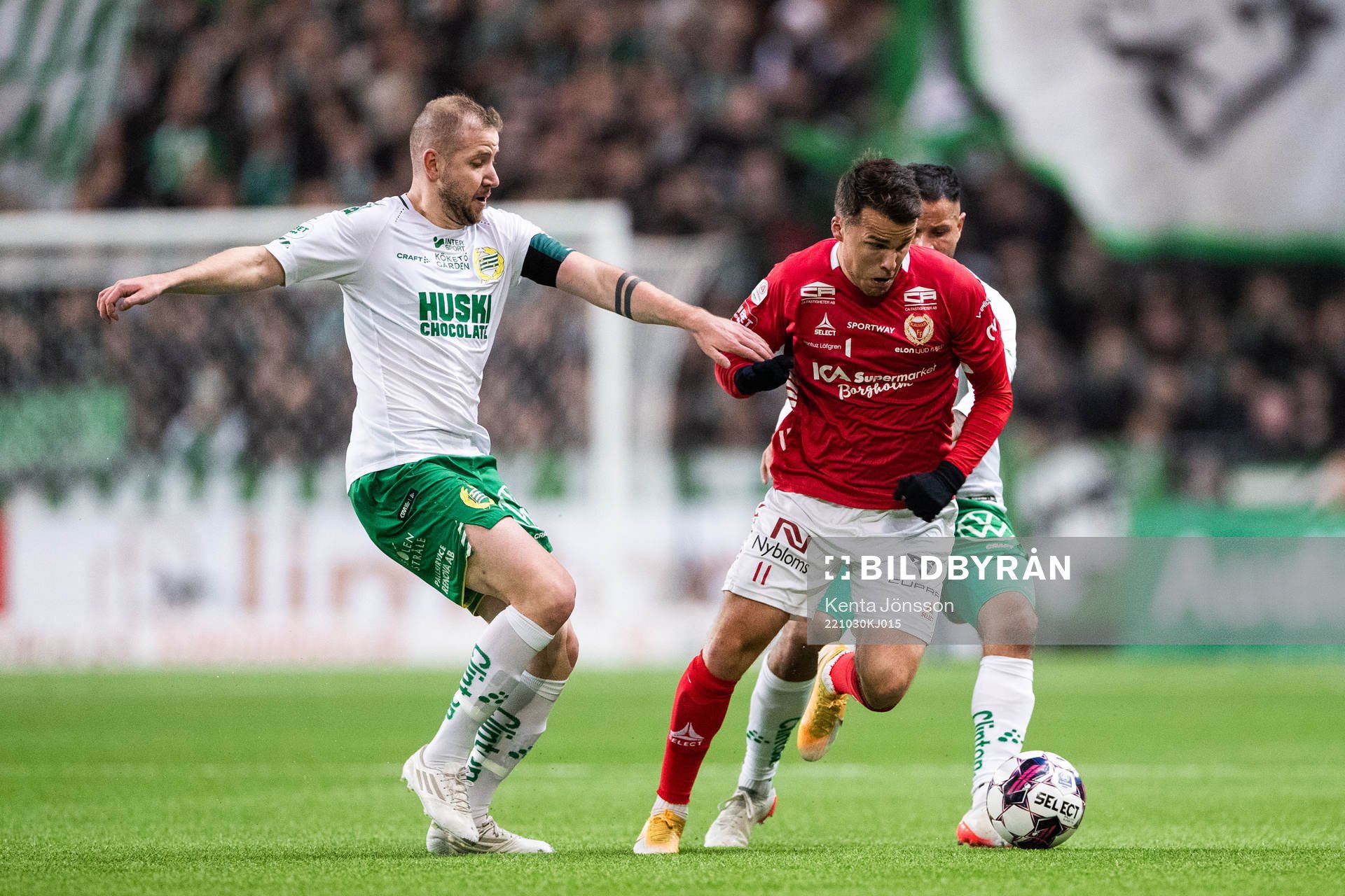 Hammarbys Darijan Bojanic och Kalmars Johan Karlsson