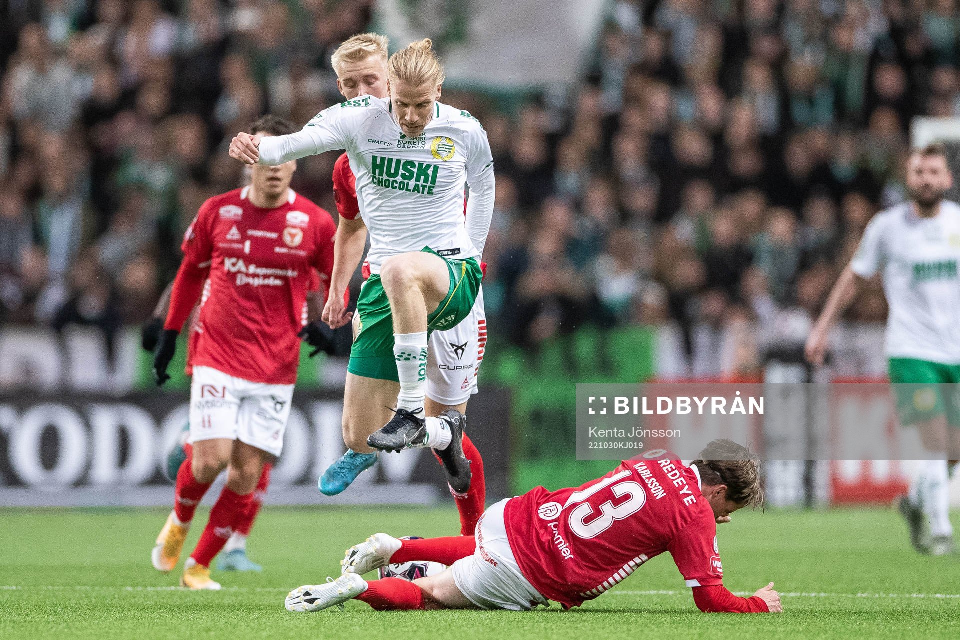 Hammarbys Gustav Ludwigson och Kalmars Johan Karlsson
