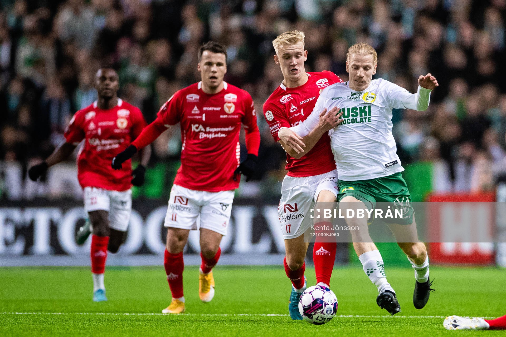Kalmars Carl Gustafsson och Hammarbys Gustav Ludwigson