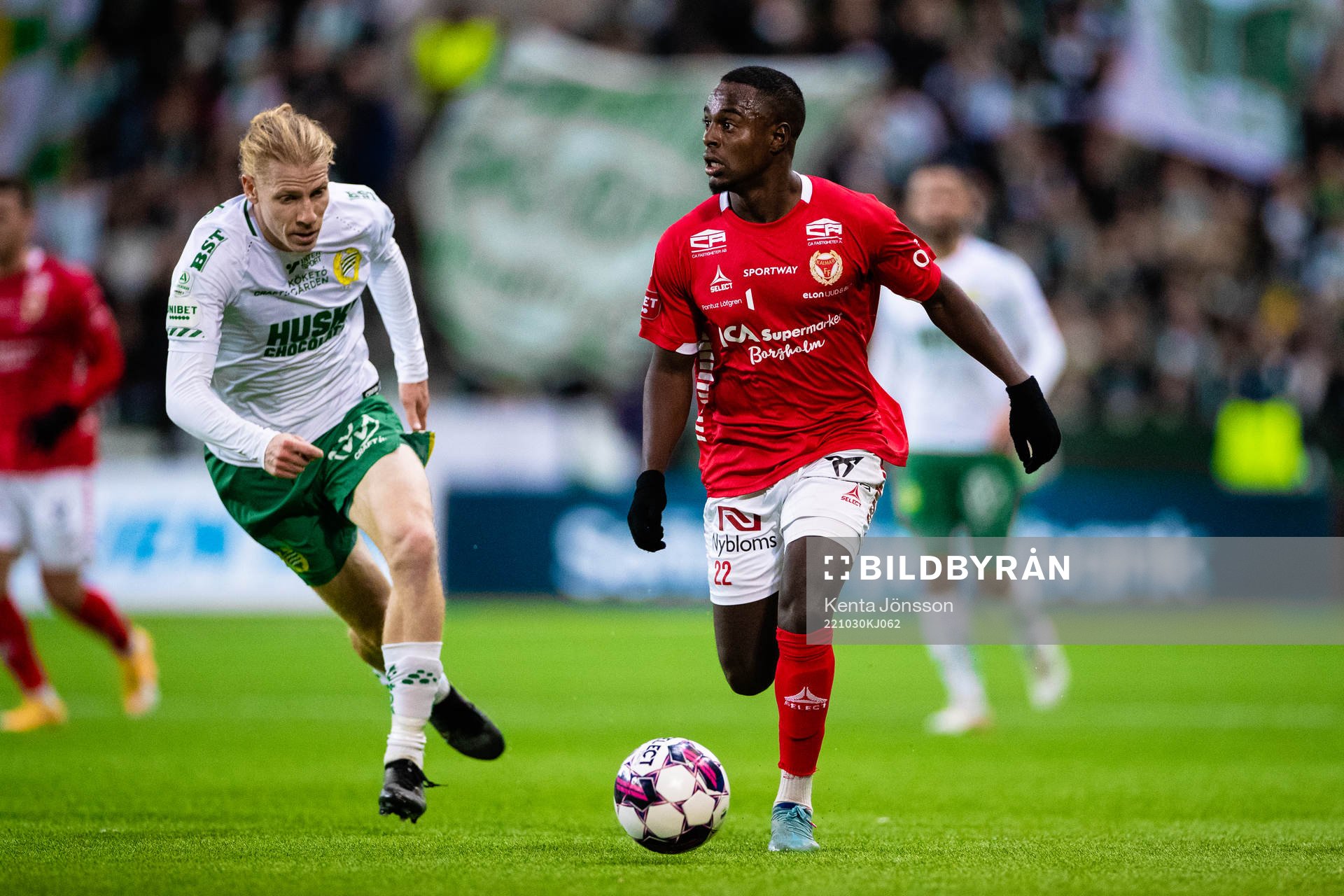 Hammarbys Gustav Ludwigson och Kalmars Nahom Girmai Netabay