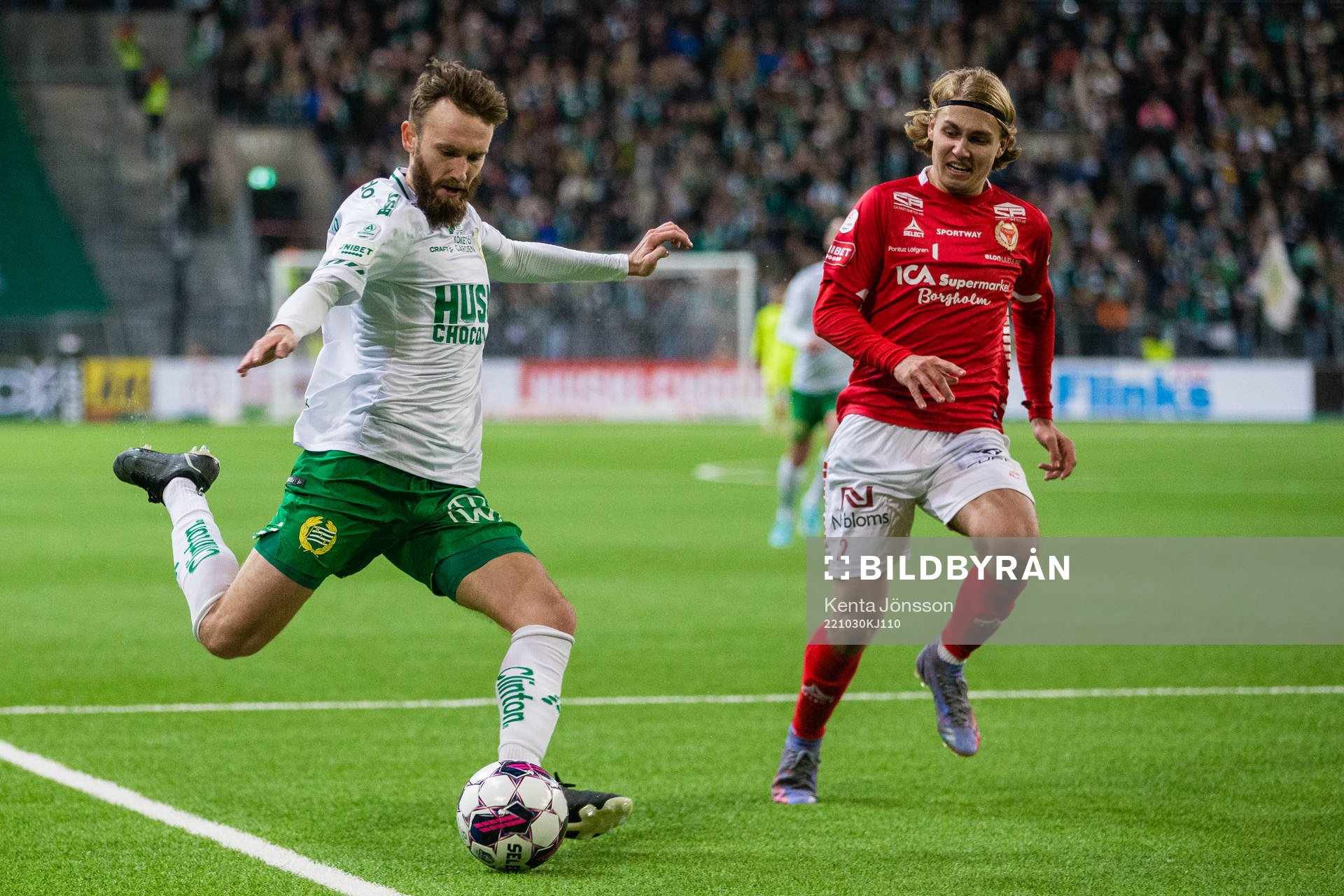 Hammarbys Simon Sandberg och Kalmars Sebastian Nanasi