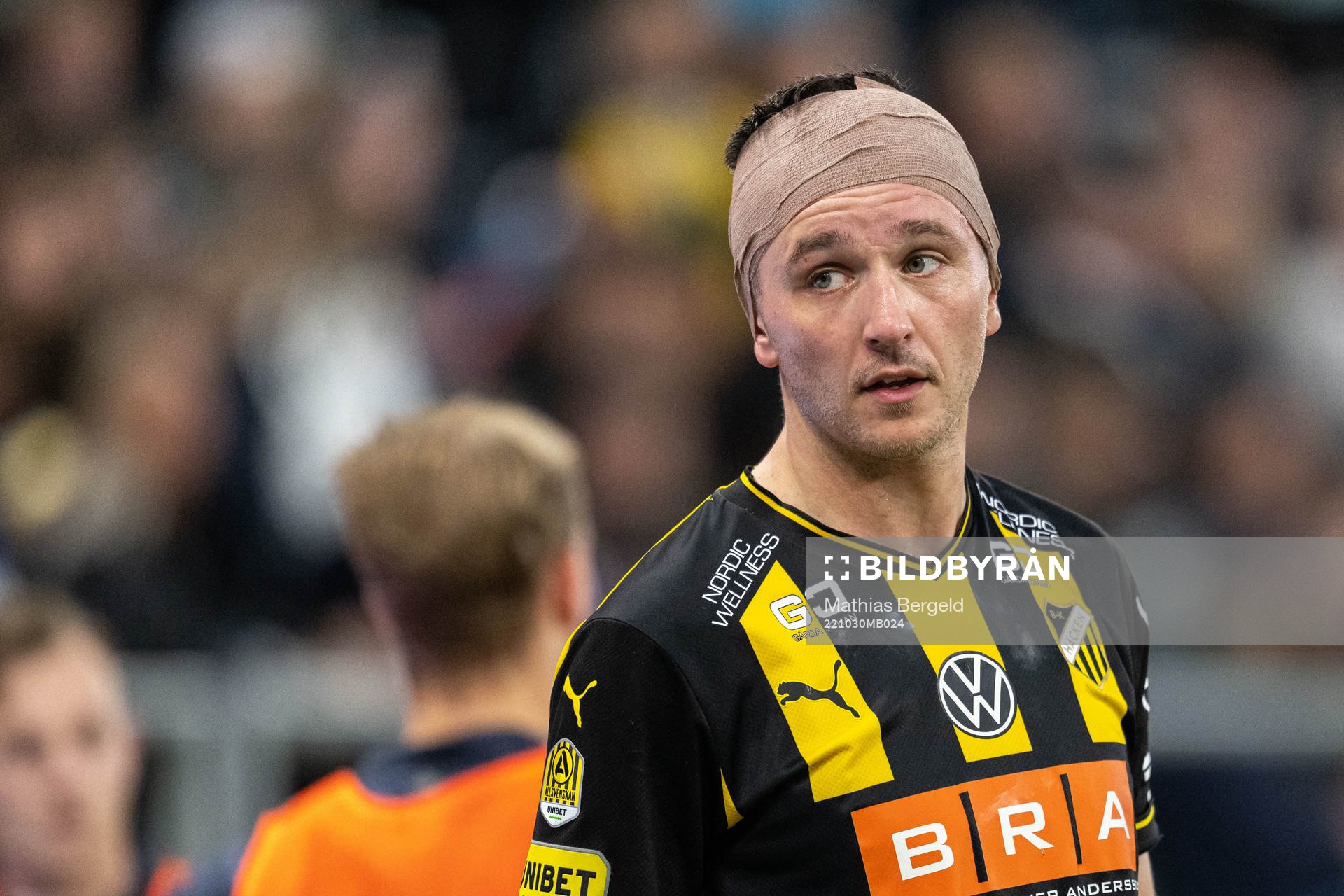 Häckens Even Hovland med bandage