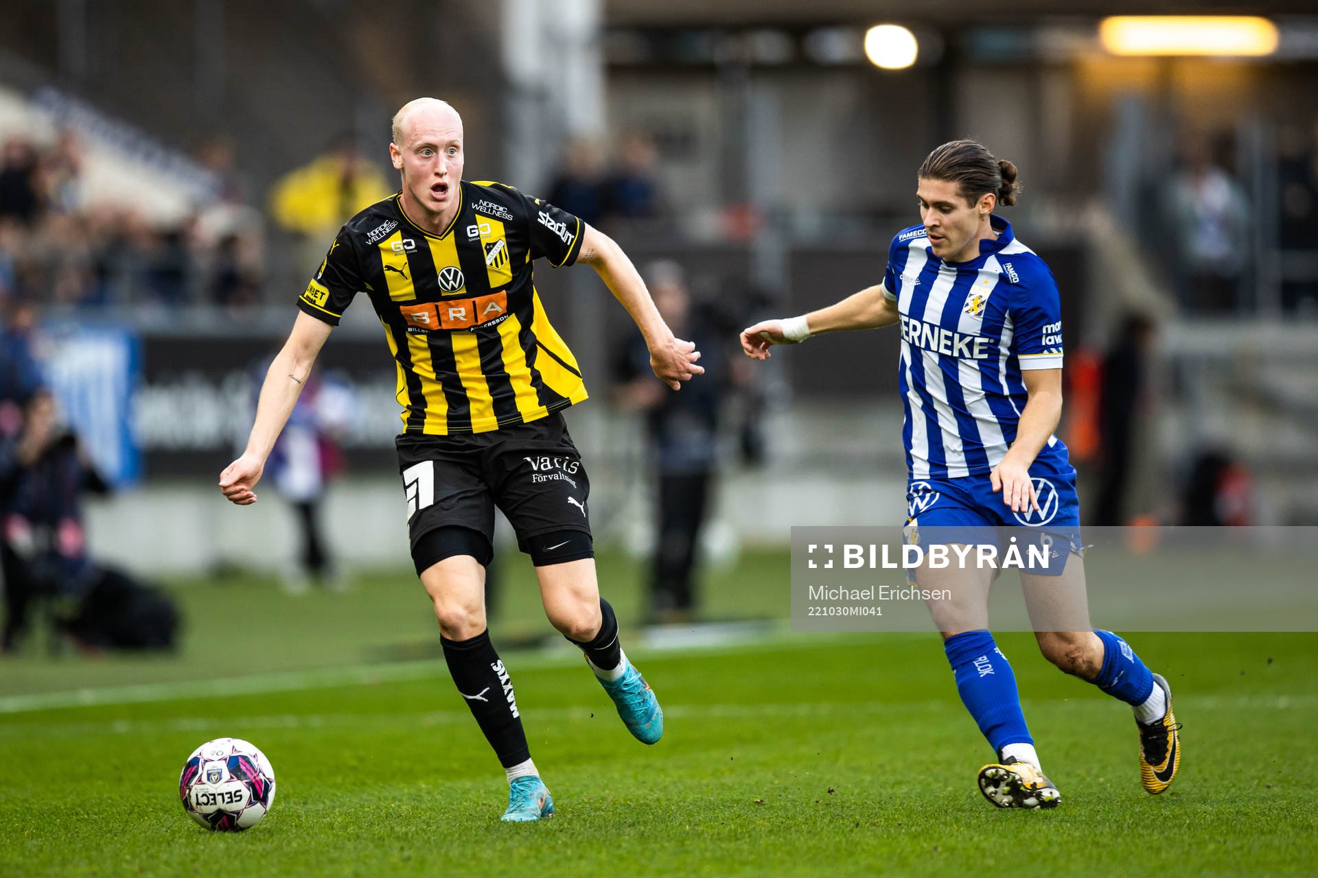 Häckens Valgeir Fridriksson och IFK Göteborgs Eman
